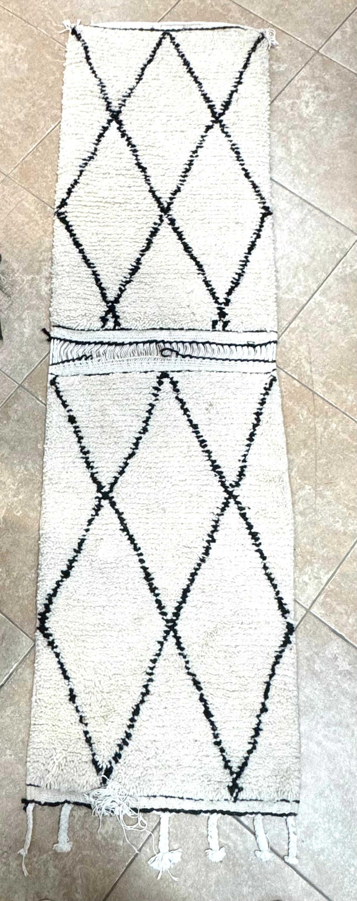 Moroccan Ivory & Brown 85" x 24" Runner