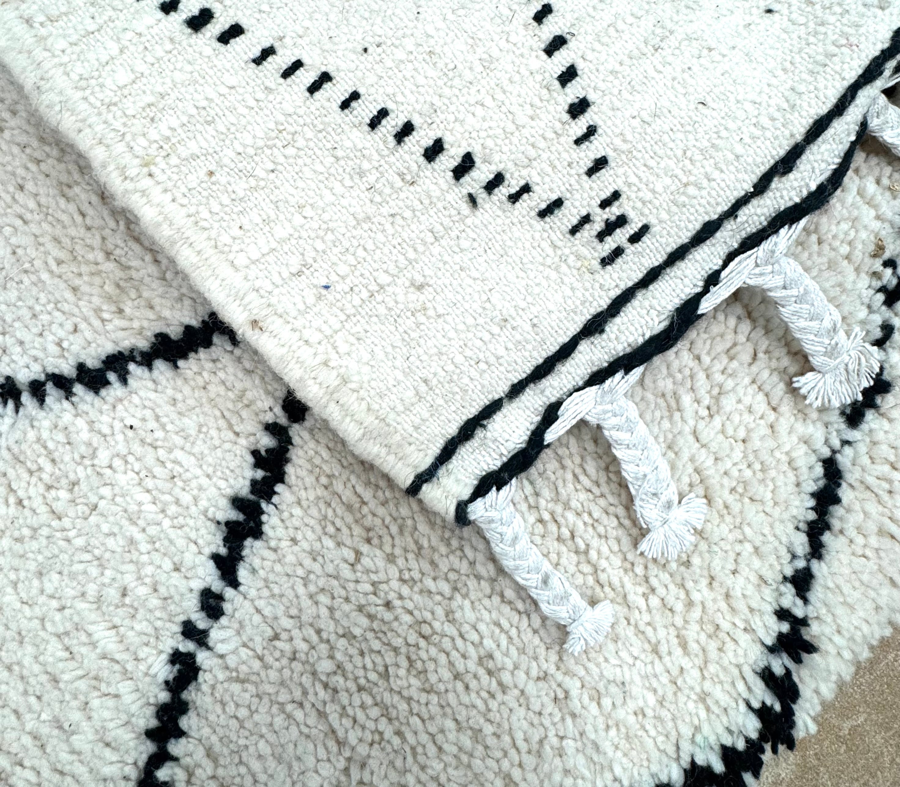 Moroccan Ivory & Brown 85" x 24" Runner