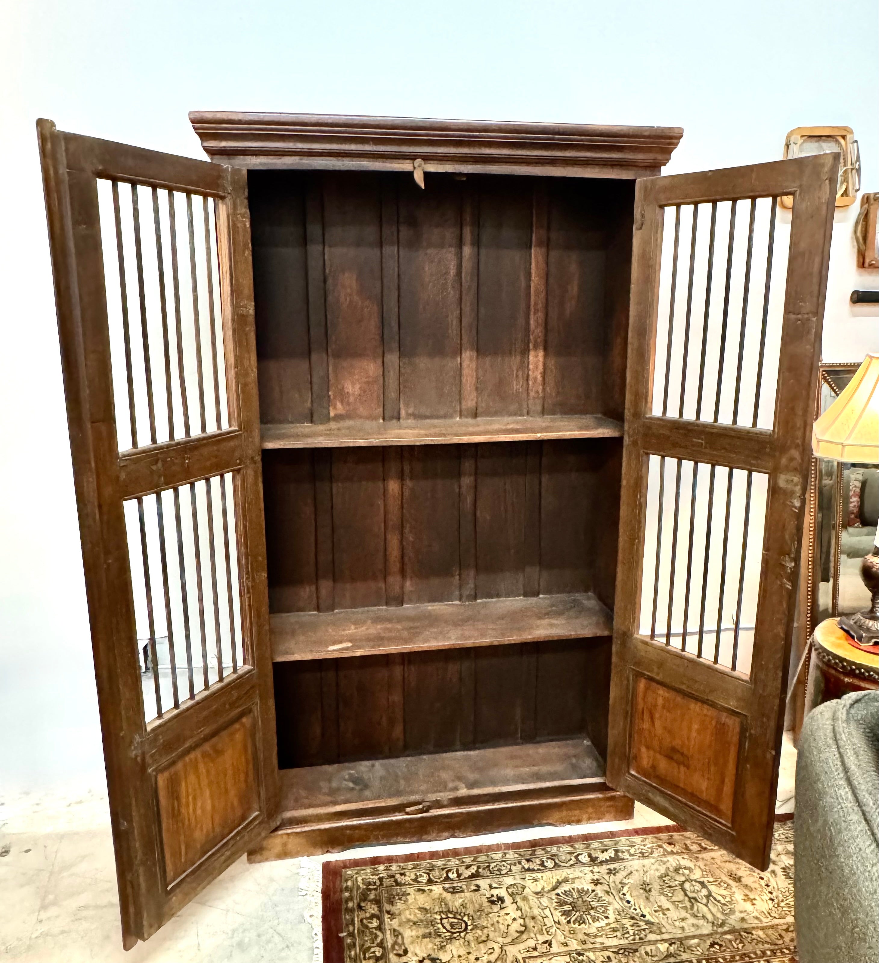 Vintage Indian Cabinet with Iron Bars