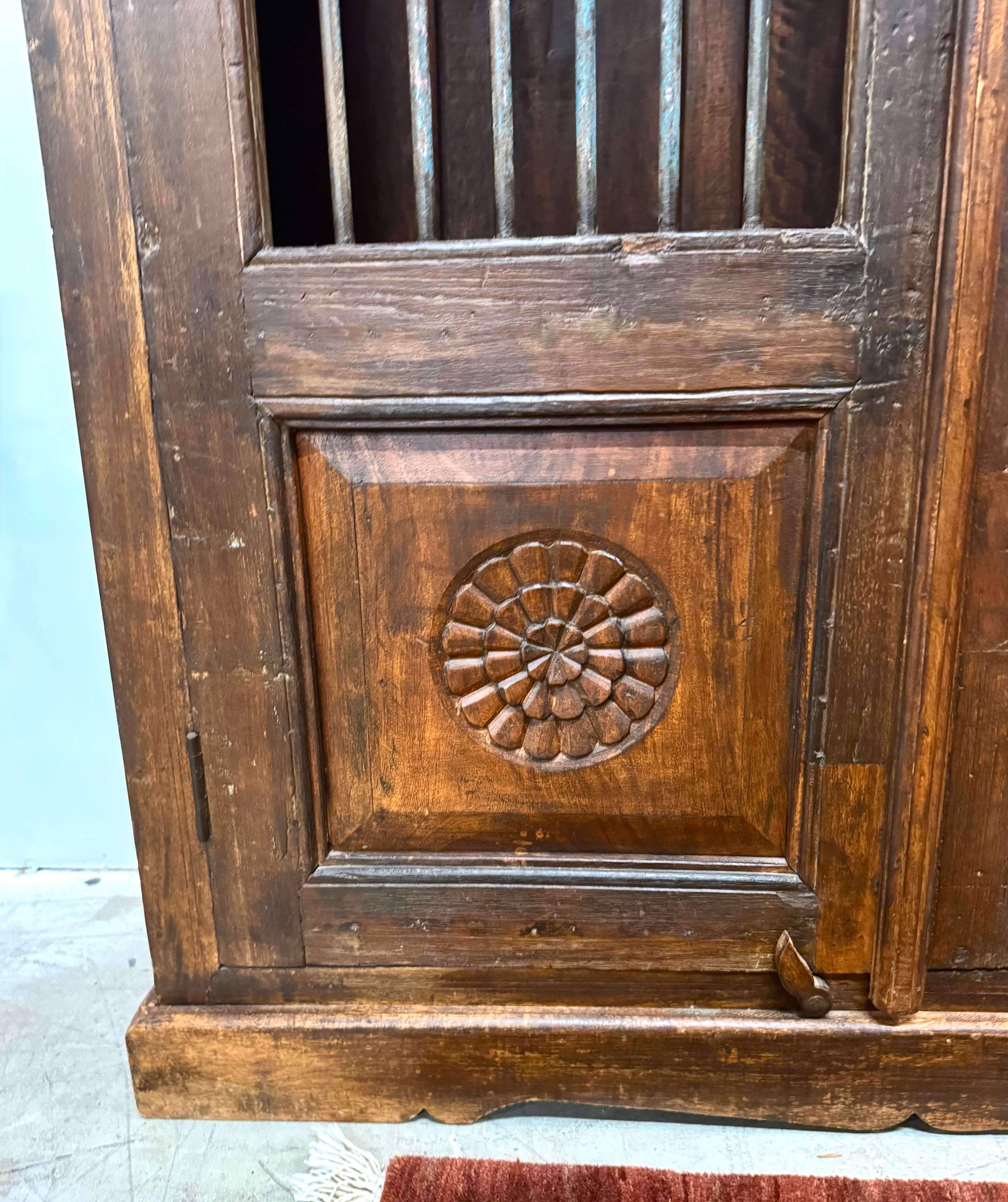 Vintage Indian Cabinet with Iron Bars