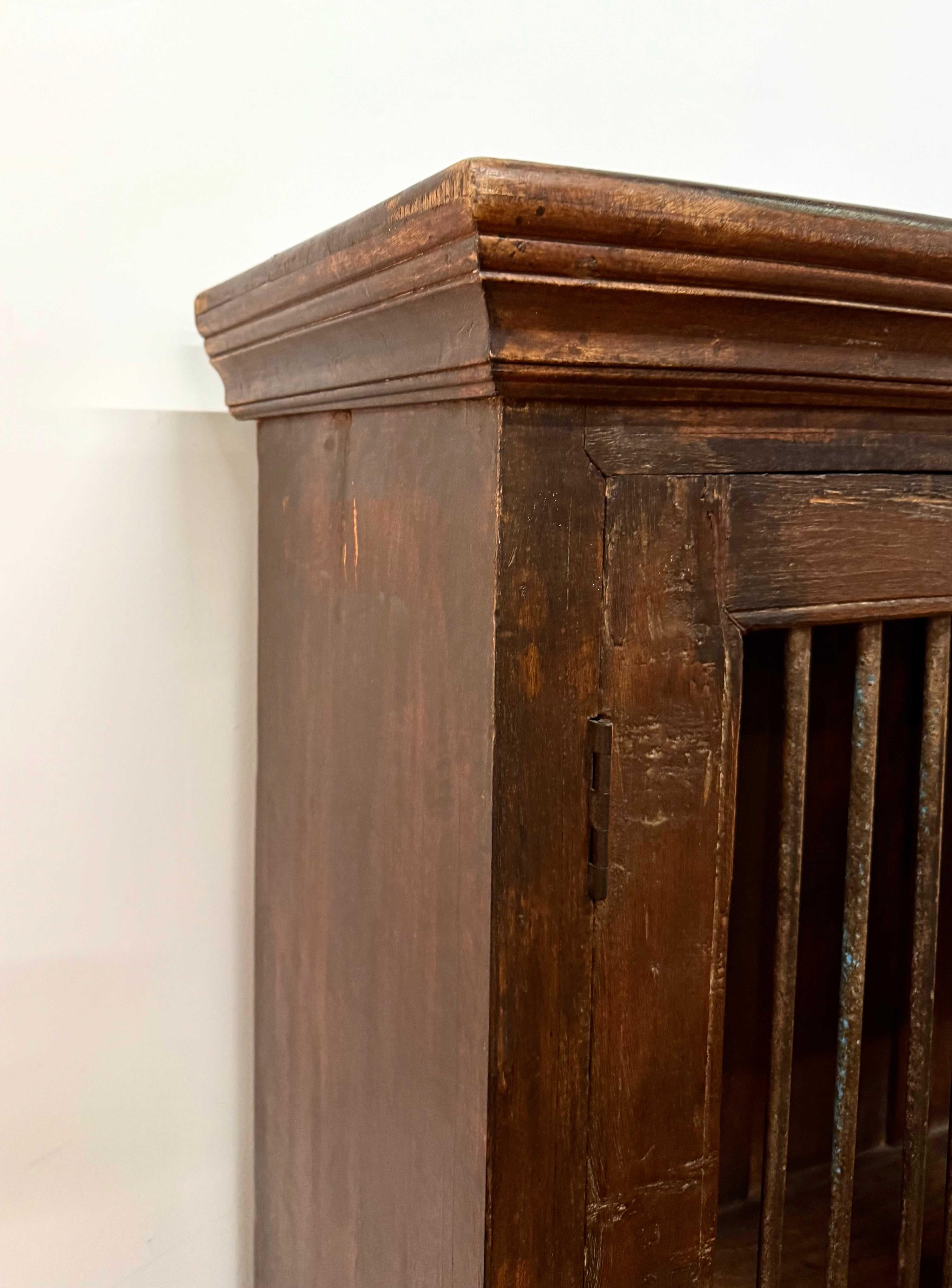 Vintage Indian Cabinet with Iron Bars