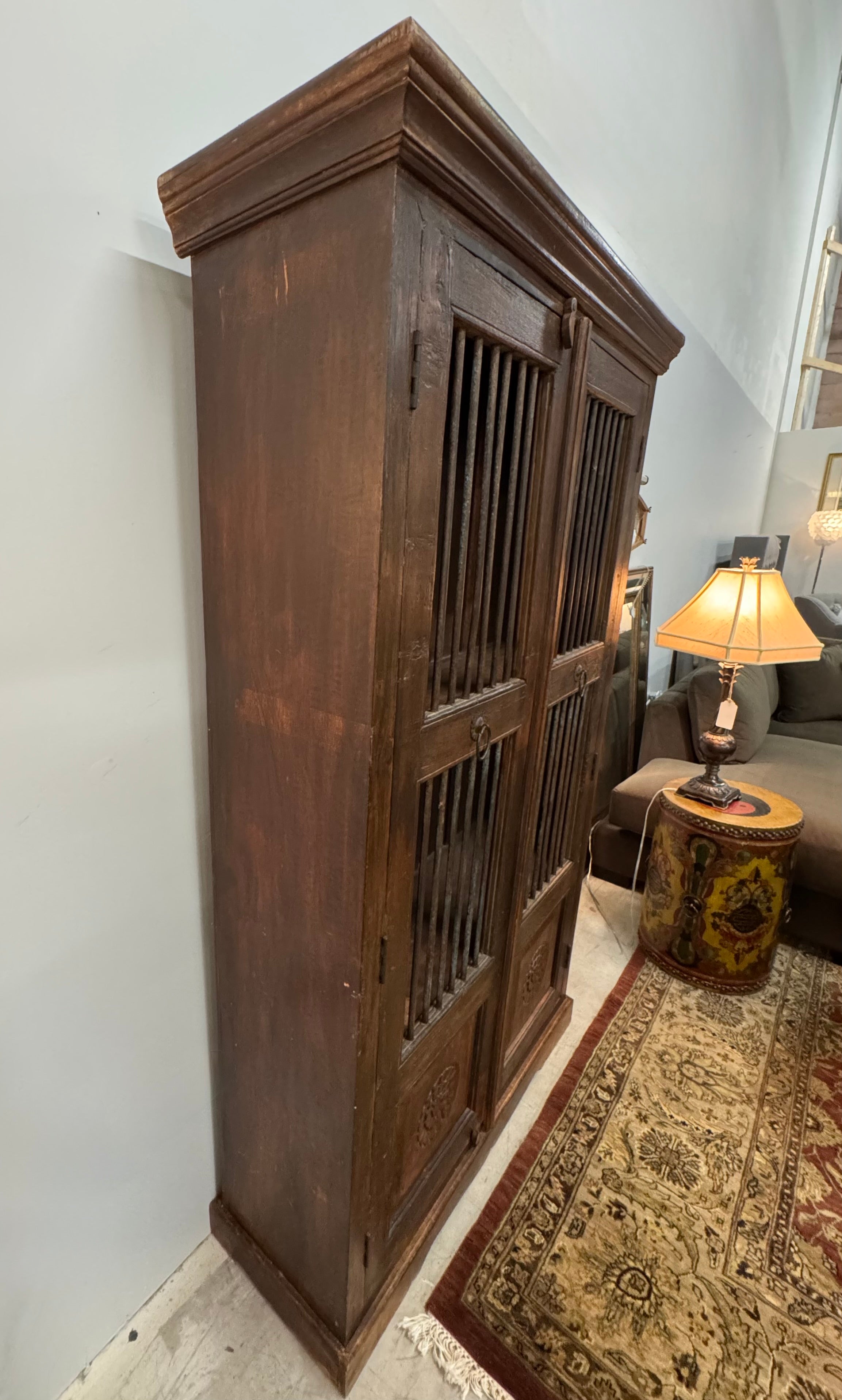 Vintage Indian Cabinet with Iron Bars