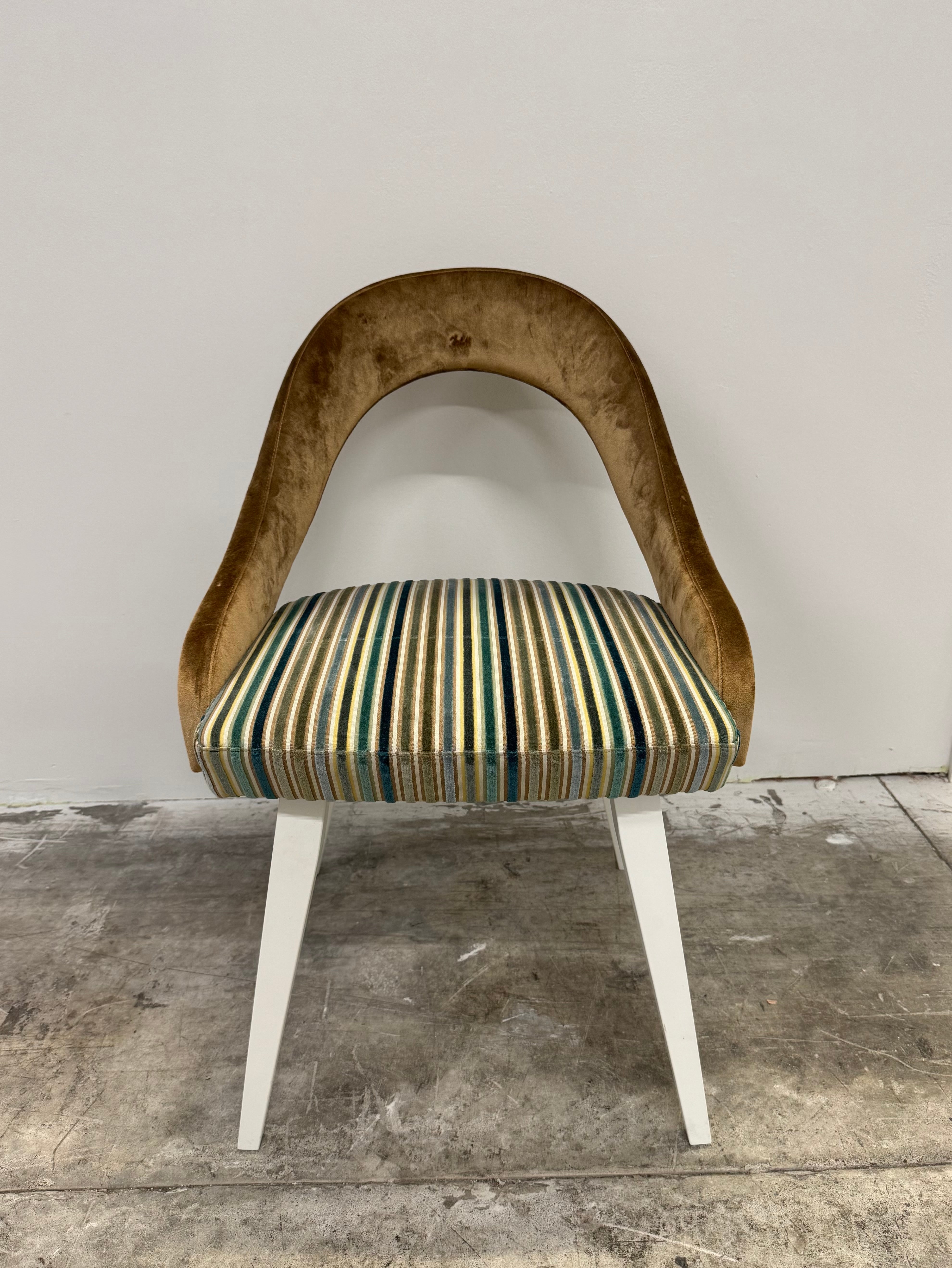 NEW! Striped Velvet MCM-style Chair
