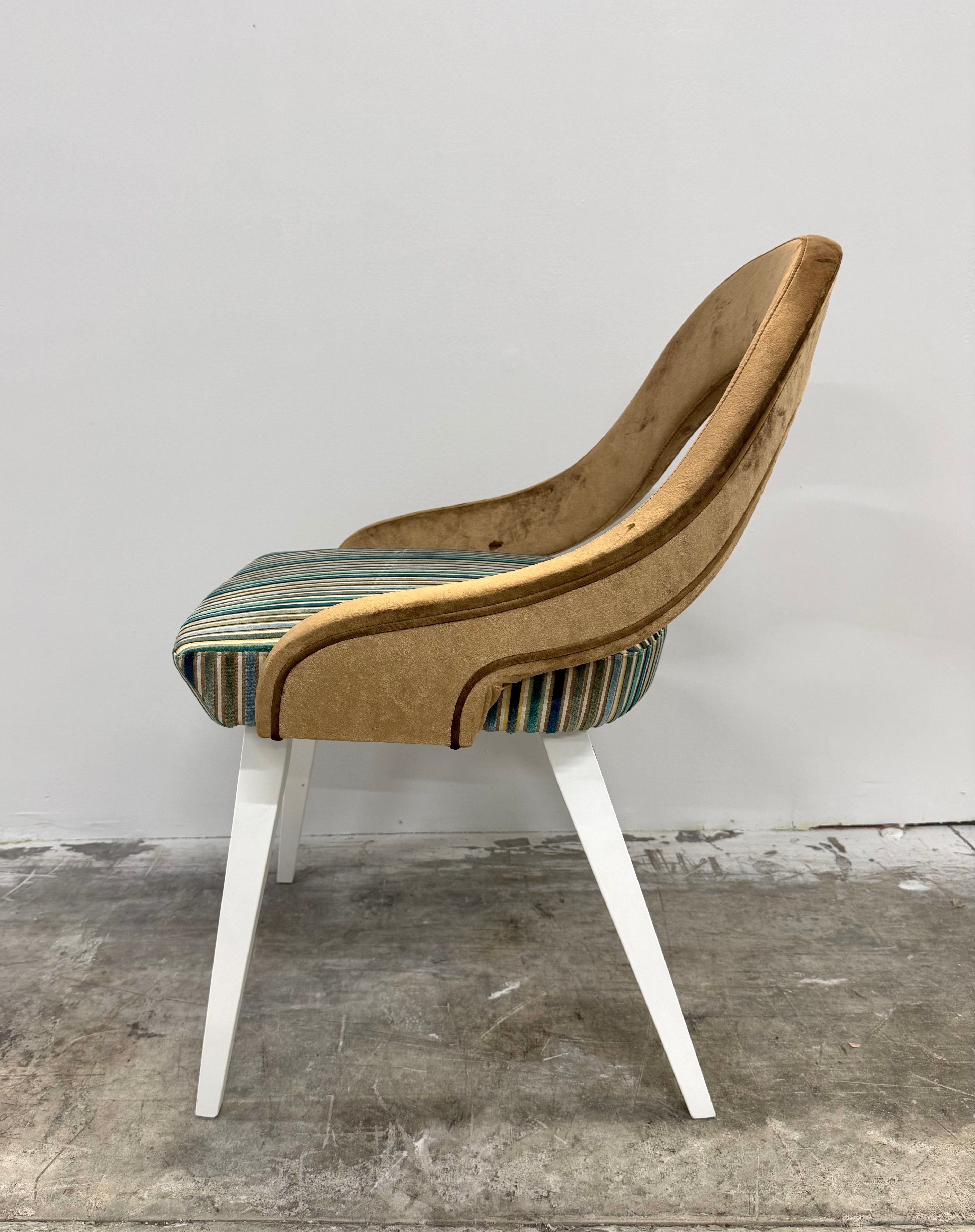 NEW! Striped Velvet MCM-style Chair