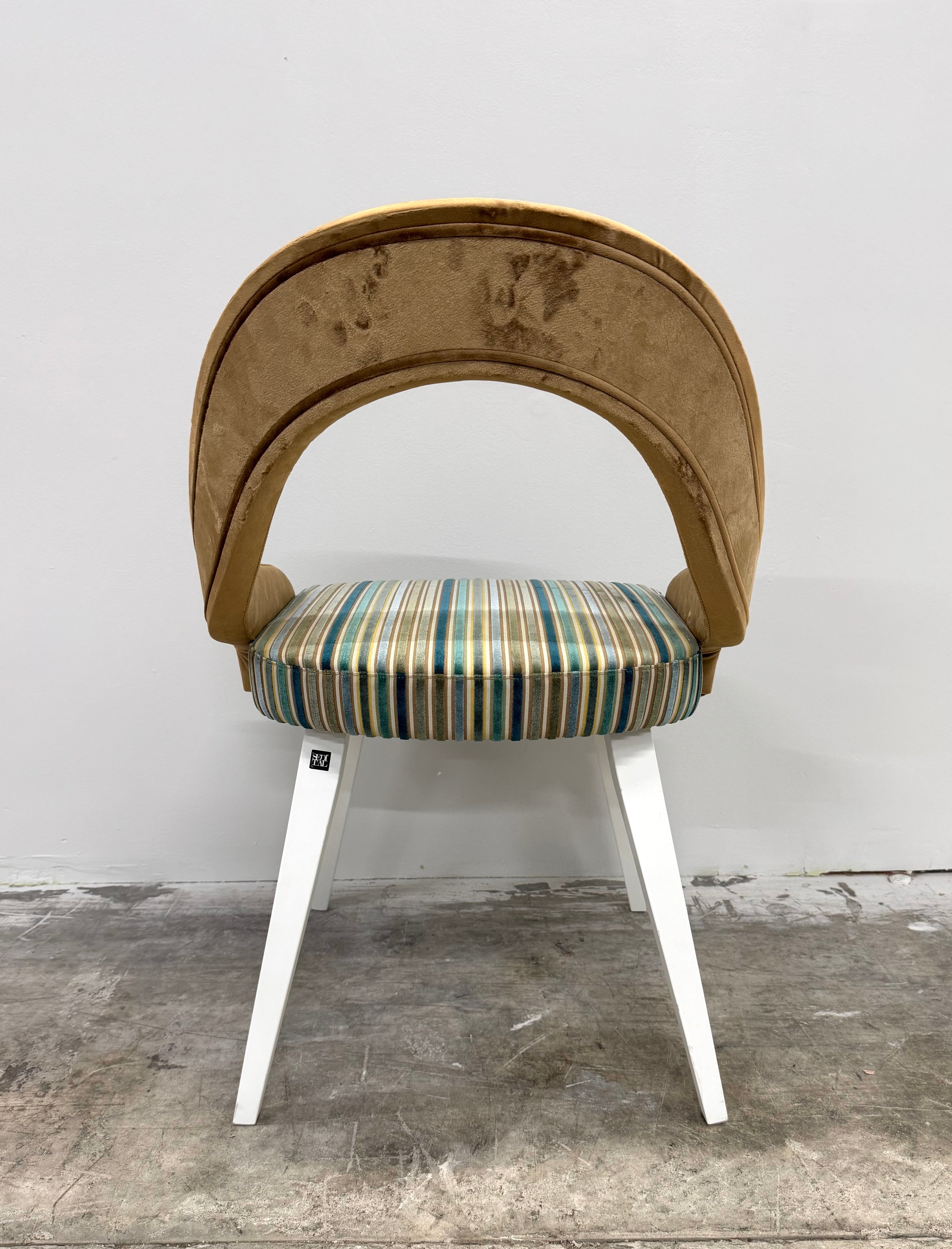 NEW! Striped Velvet MCM-style Chair