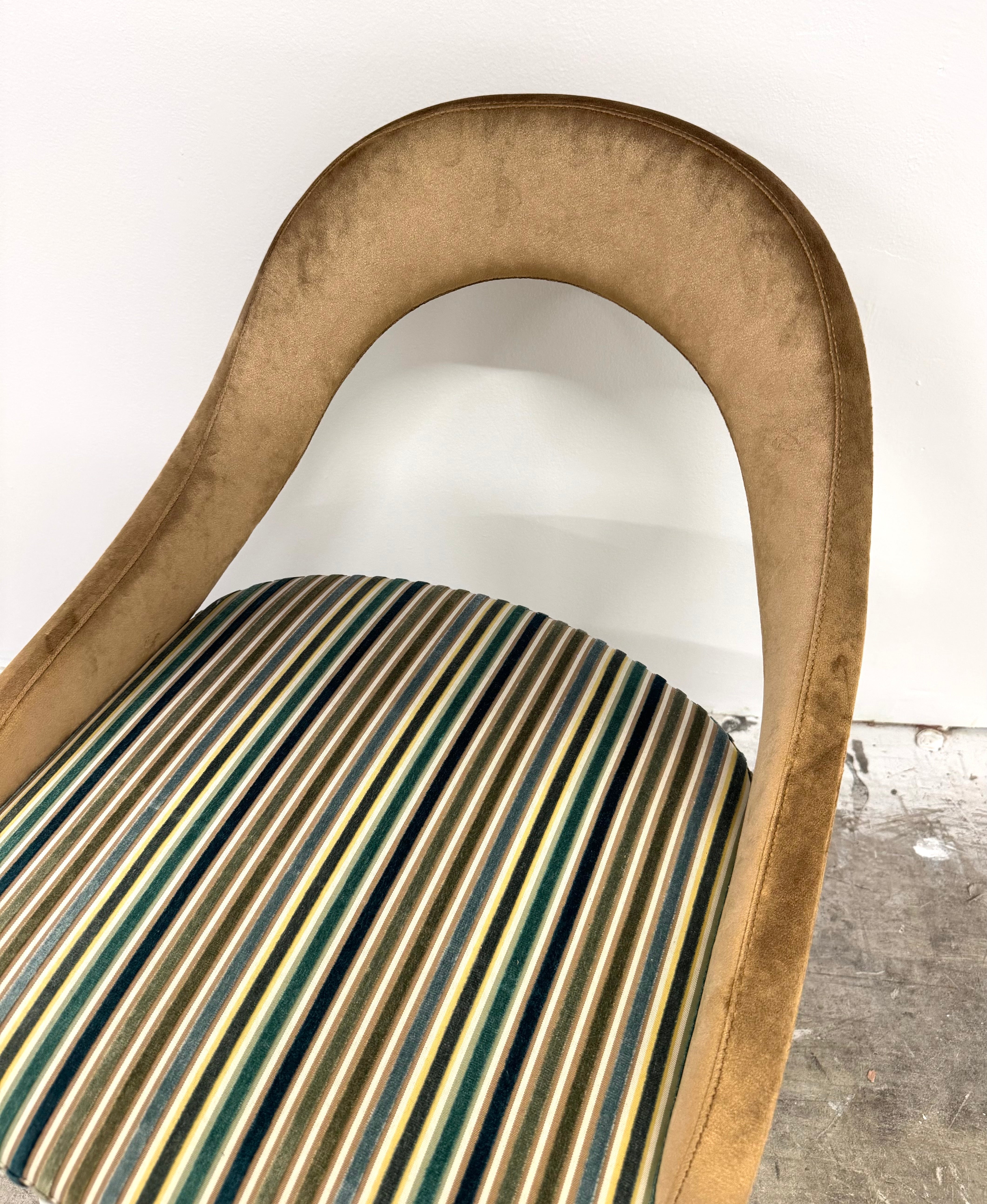 NEW! Striped Velvet MCM-style Chair