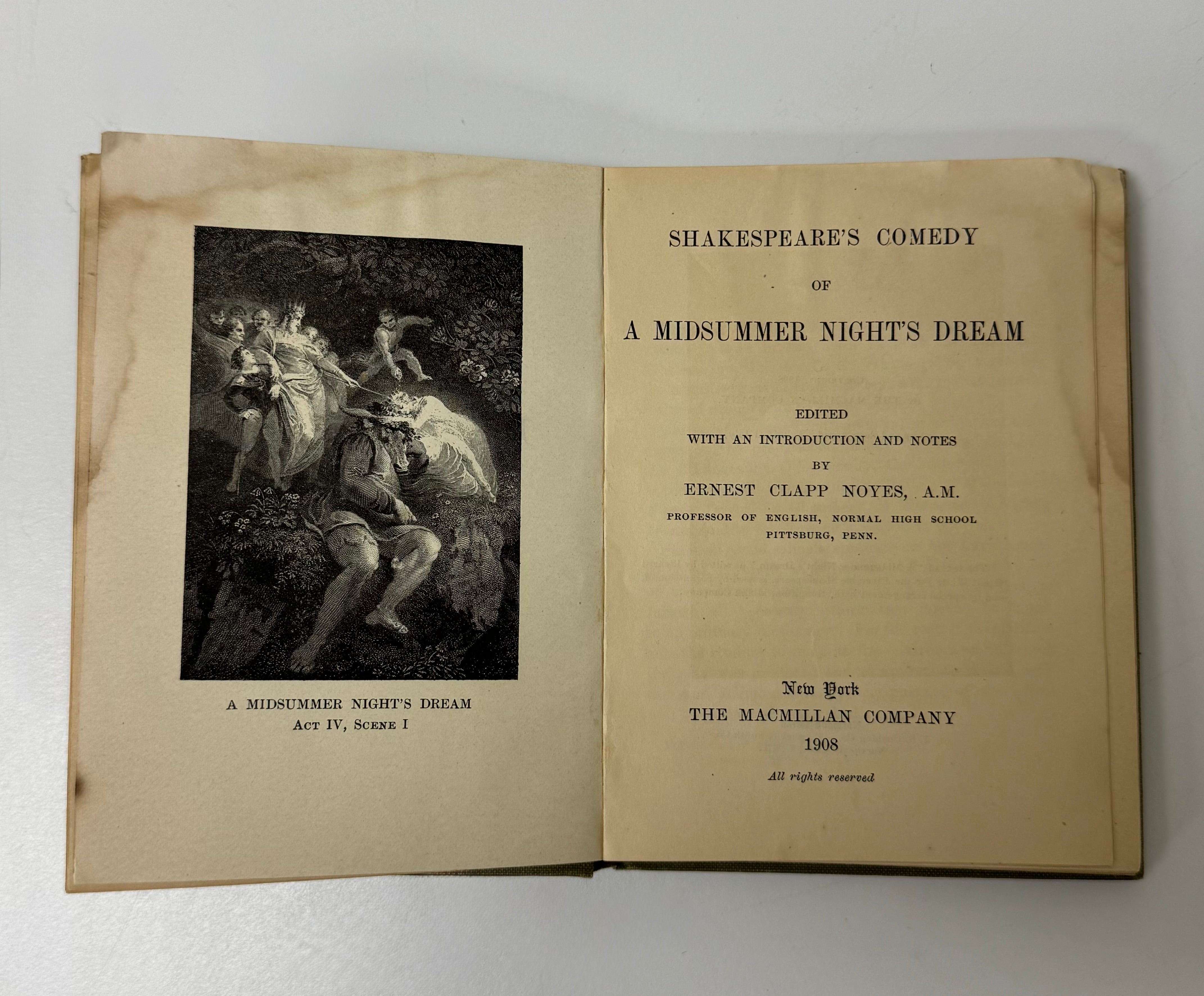 Antique 'Shakespeare's A Midsummer Night's Dream' Hardcover