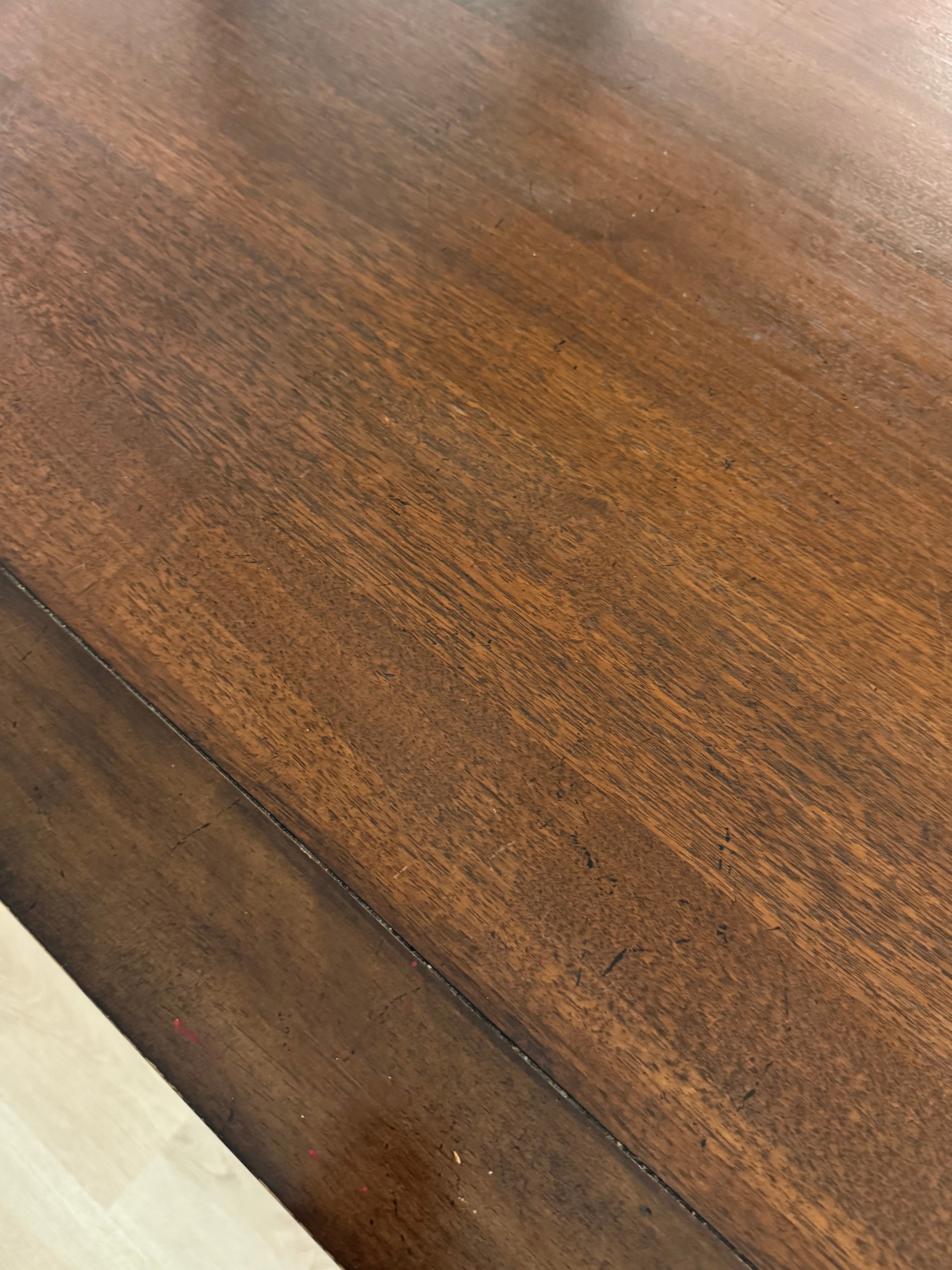 Dark Wood Trestle Dining Table