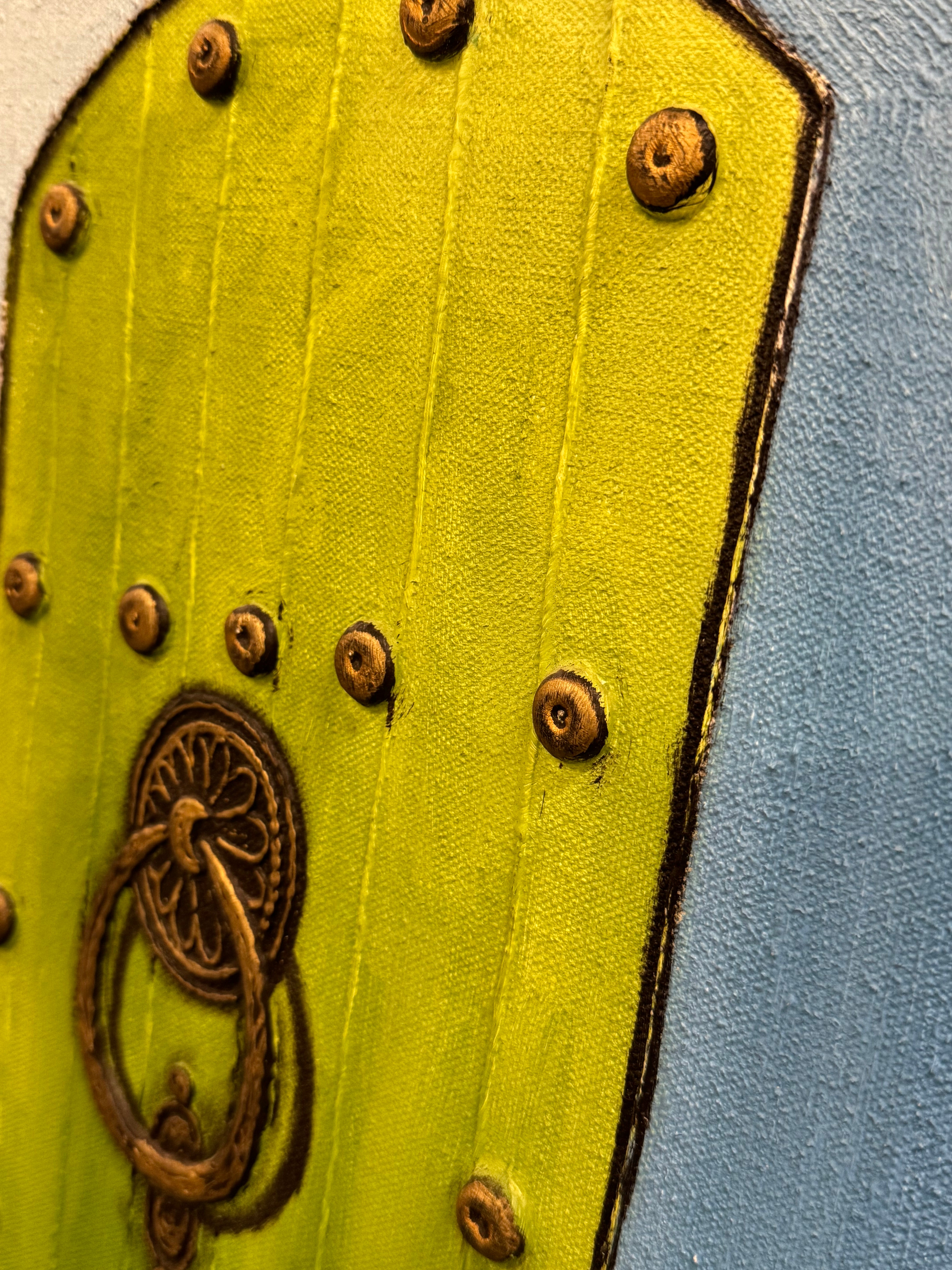 'Green Door in Morocco' Textured Painting