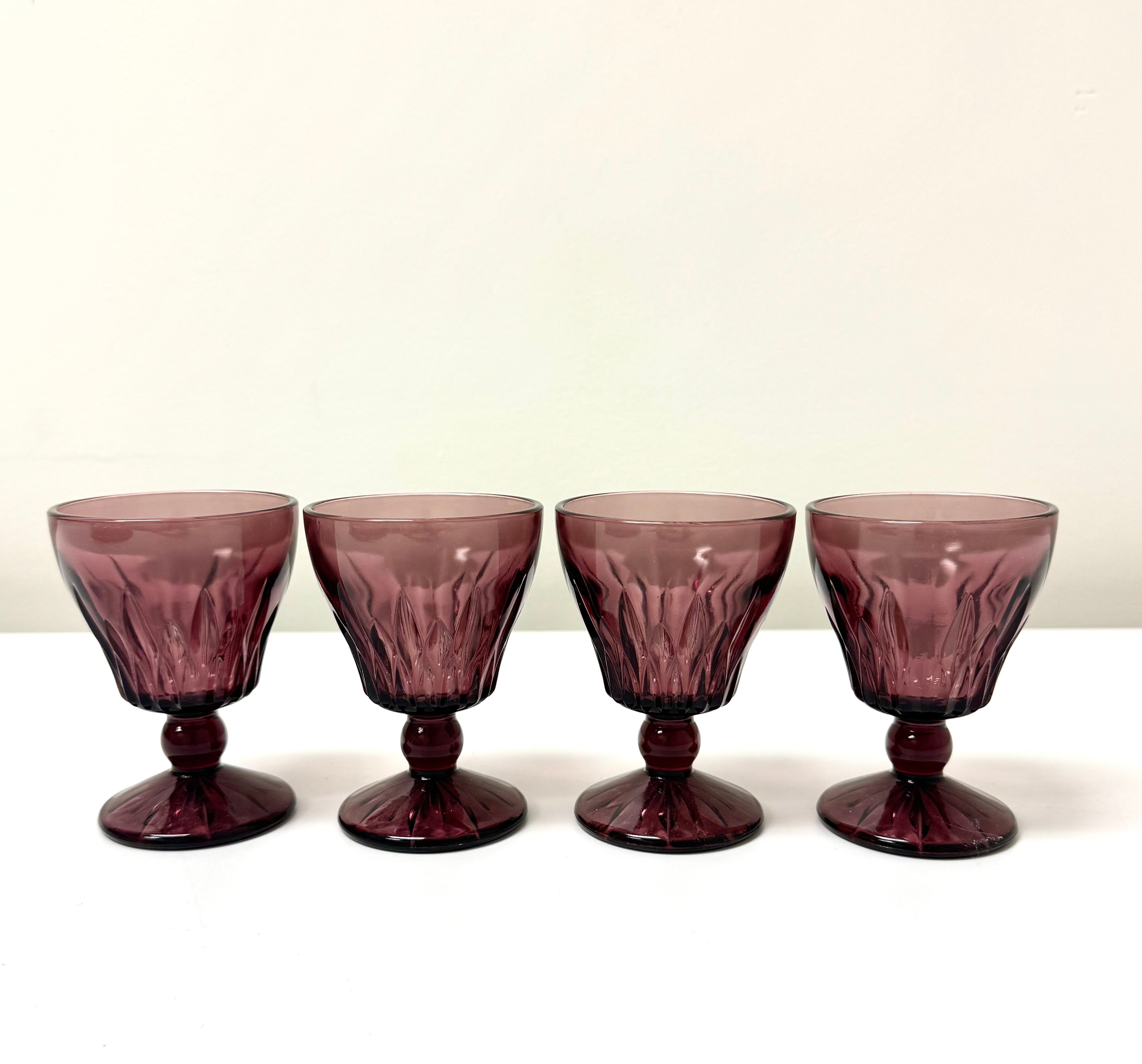 HAZEL ATLAS 'Morrocan' Amethyst Glasses Set of 4