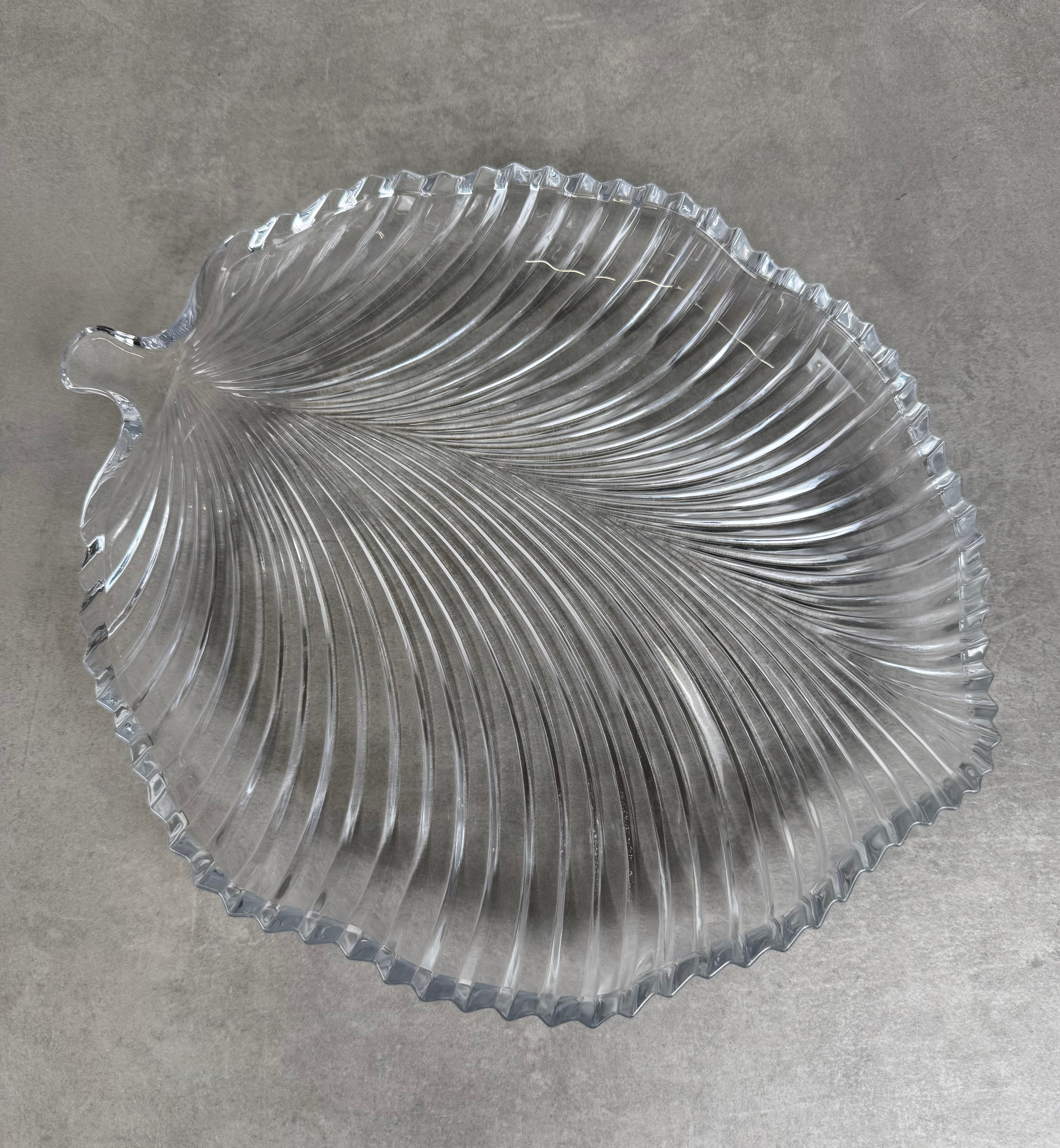 Clear Glass Leaf Platter