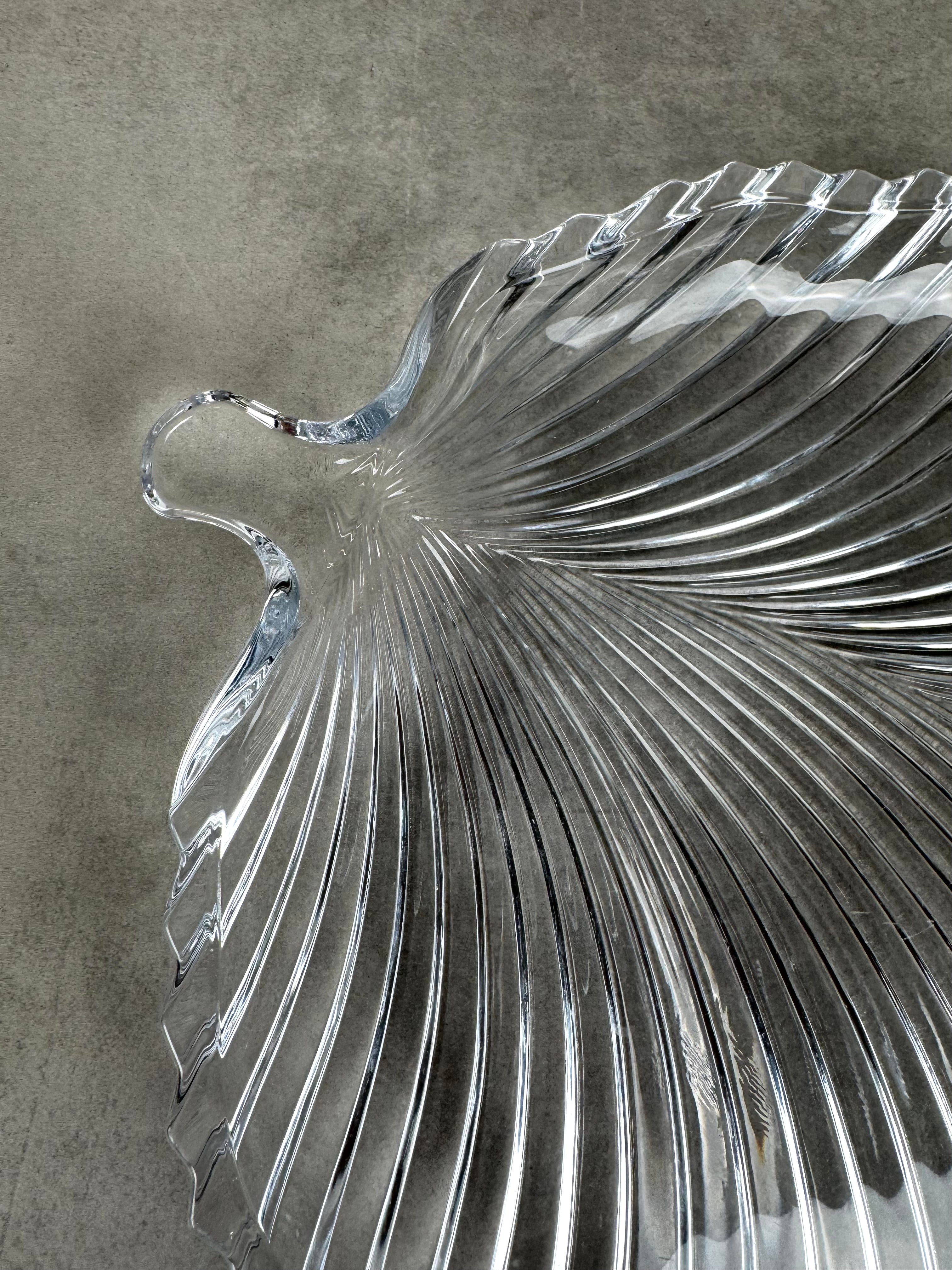 Clear Glass Leaf Platter