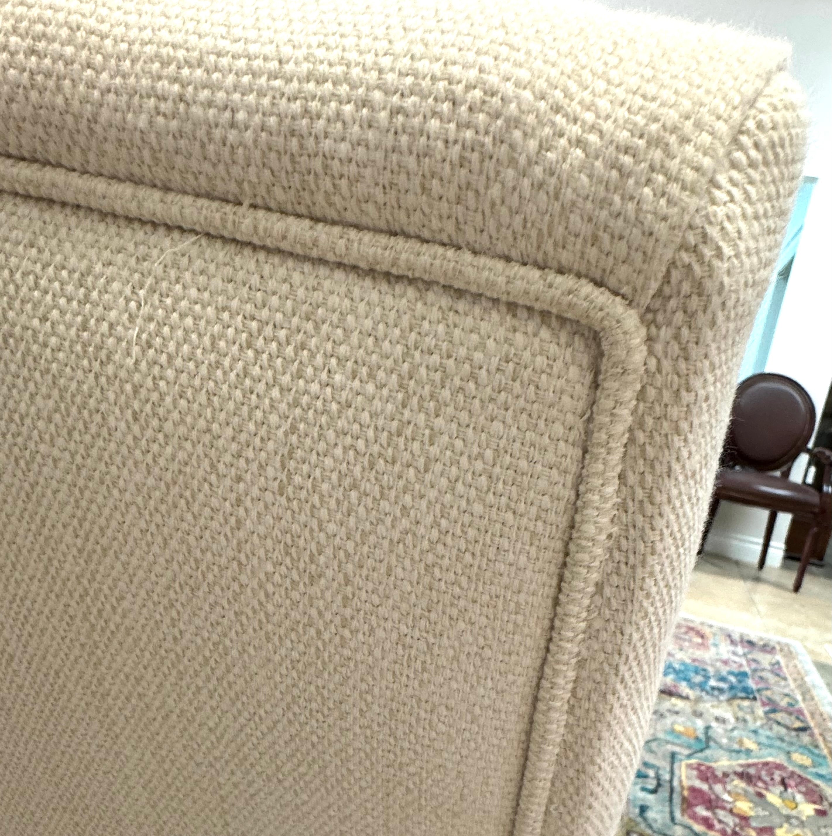 NEW! Ivory Settee with Curved Arms