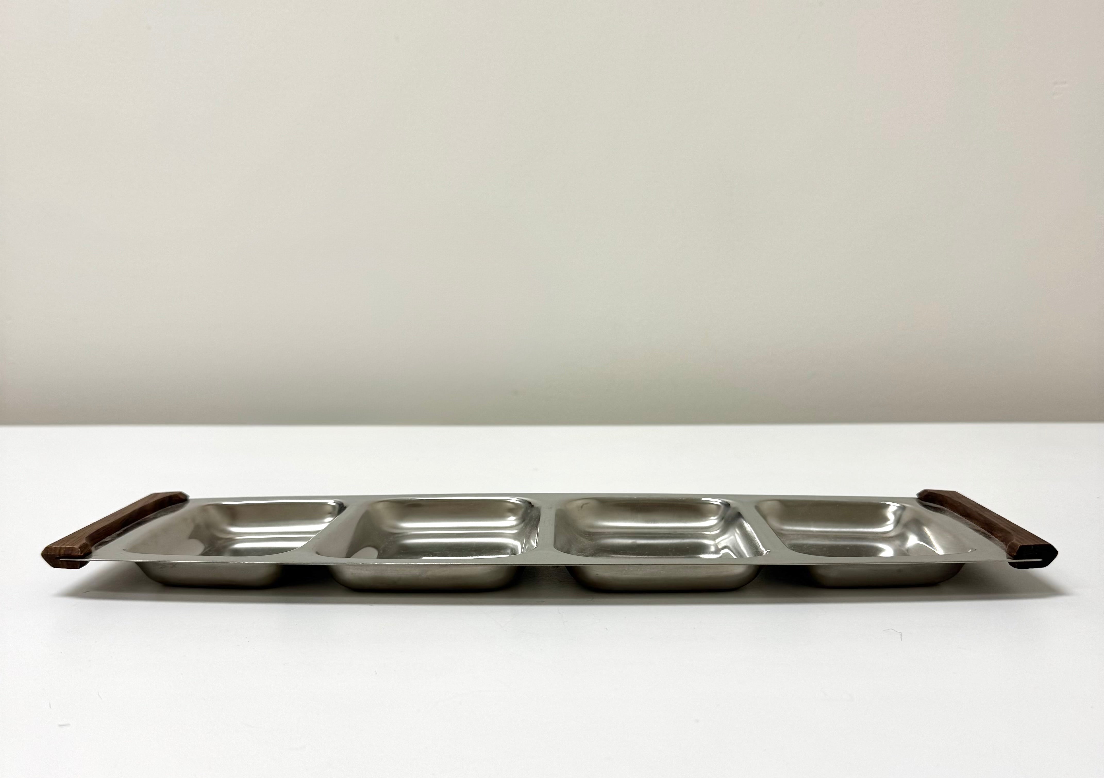 Vintage MCM LUNDTOFTE Serving Tray with Rosewood Handles