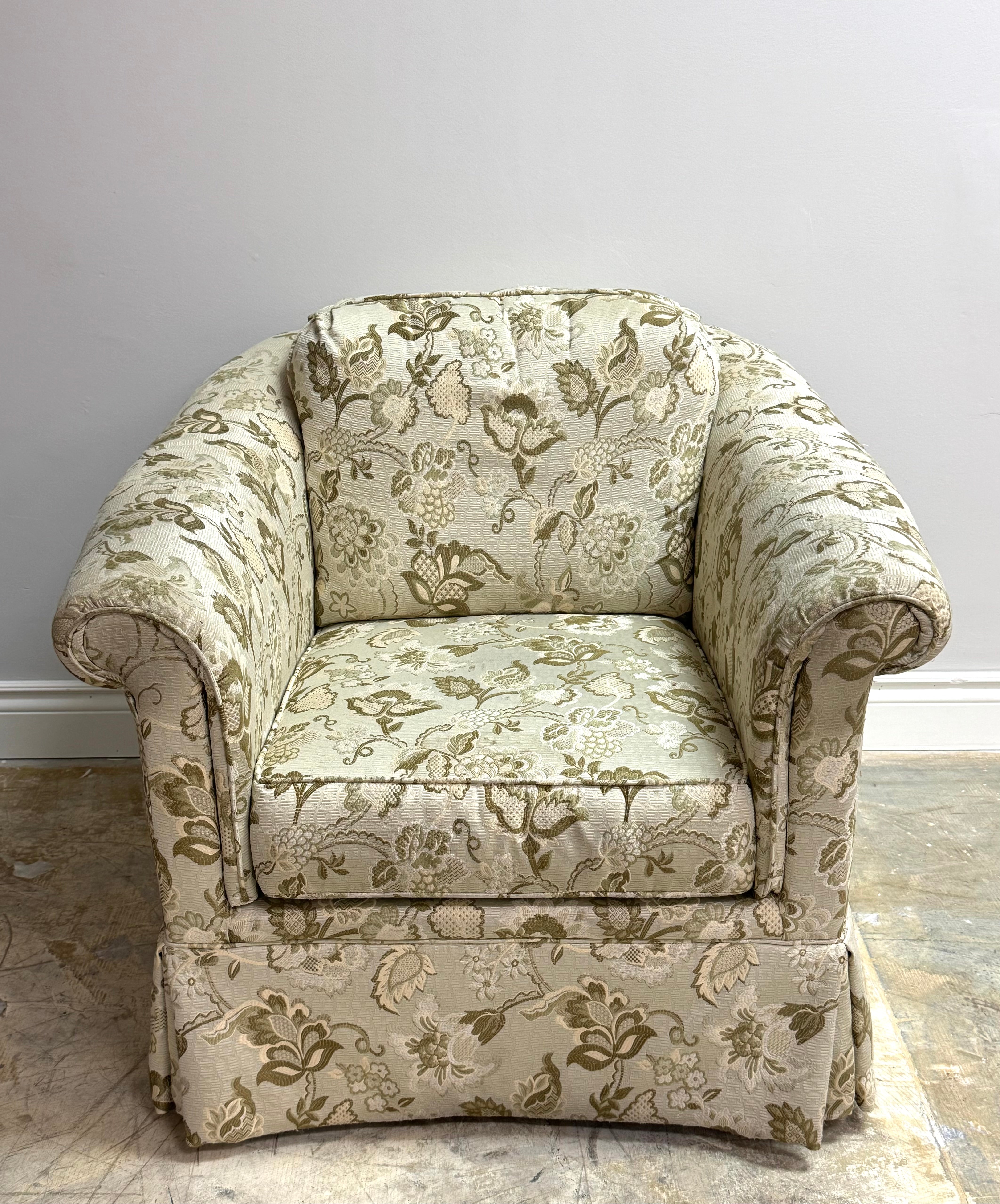 SKLAR PEPPLER Green Damask Chair