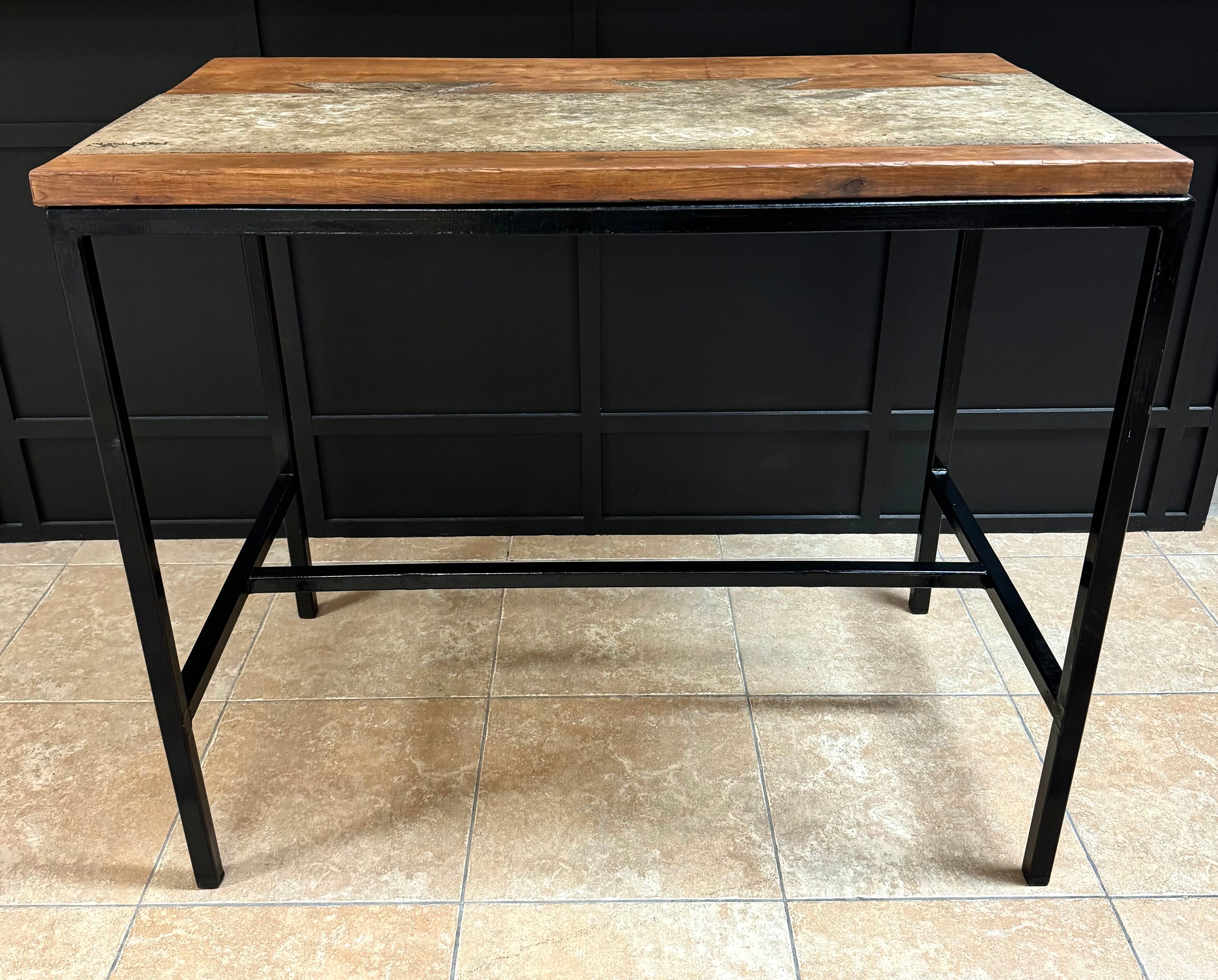 Custom Reclaimed Wood & Concrete Pub Table/Standing Desk