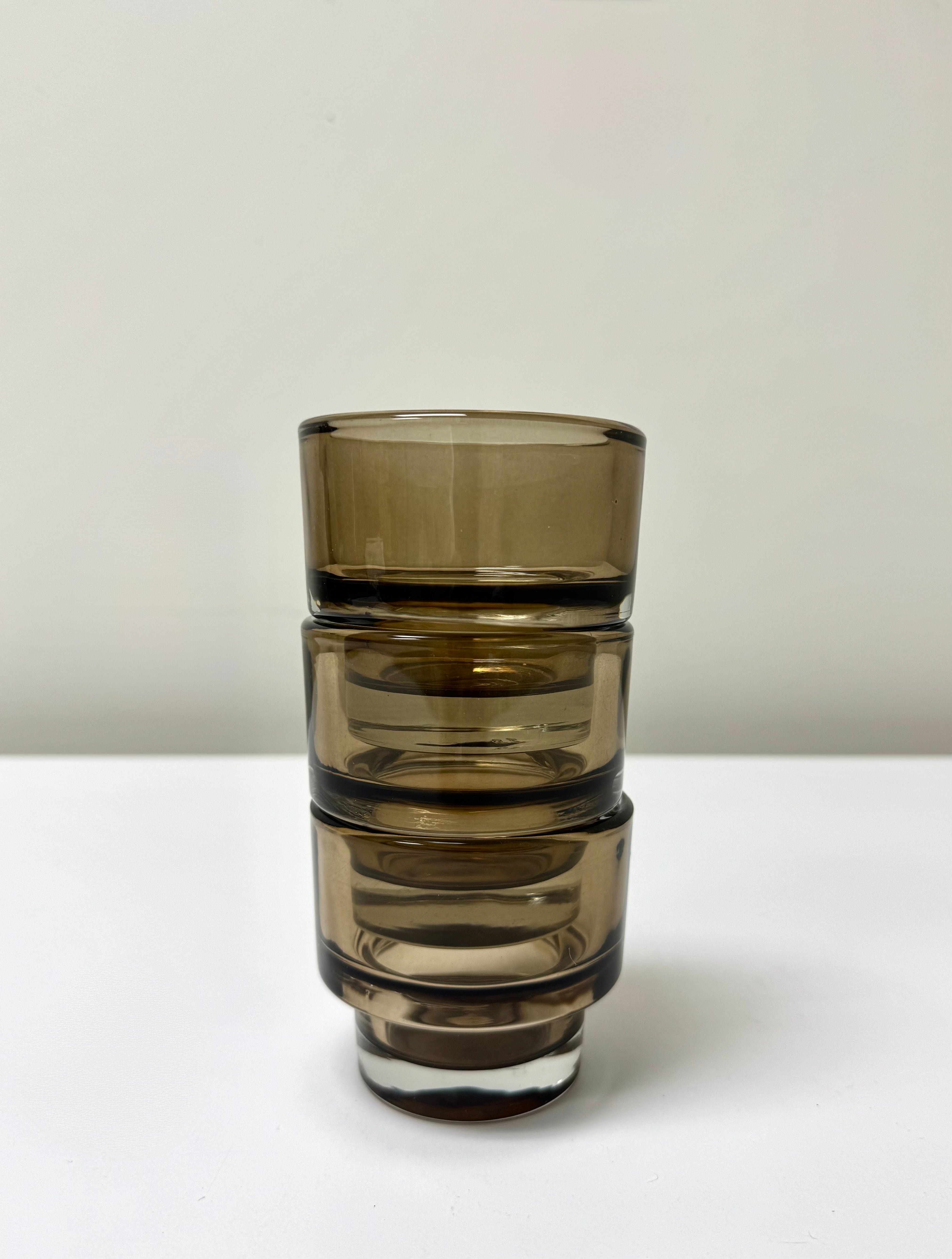 Vintage IKEA Smoked Glass Votive Holders Set of 3