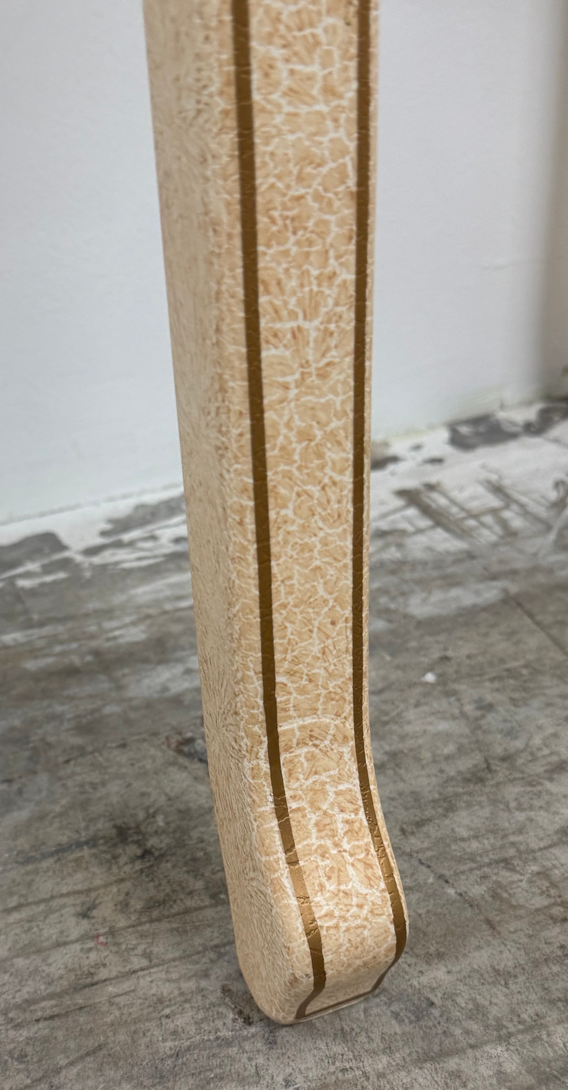 Crackled Ivory Floral 29" Demi-lune Hall Table