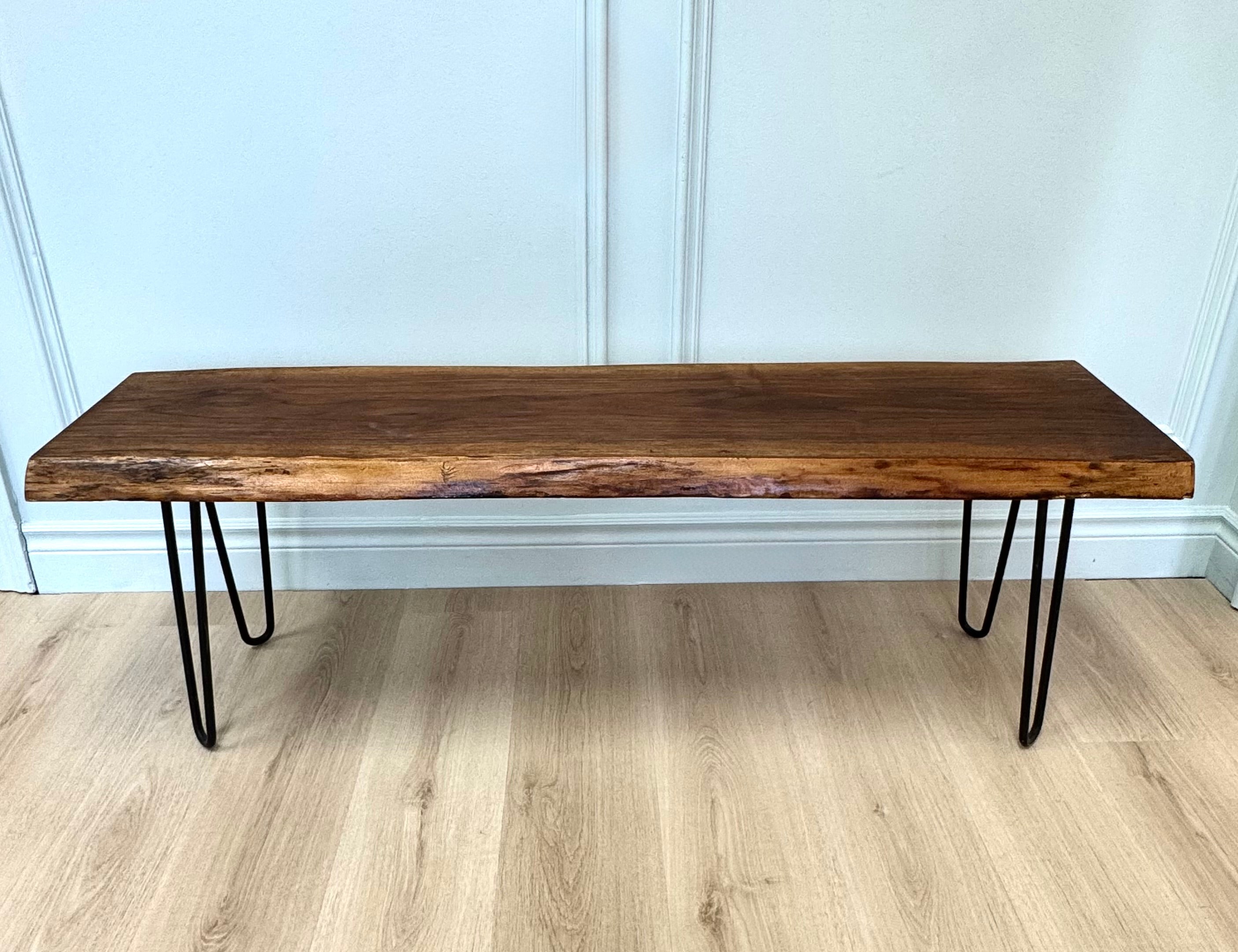 Custom Black Walnut Live Edge Bench