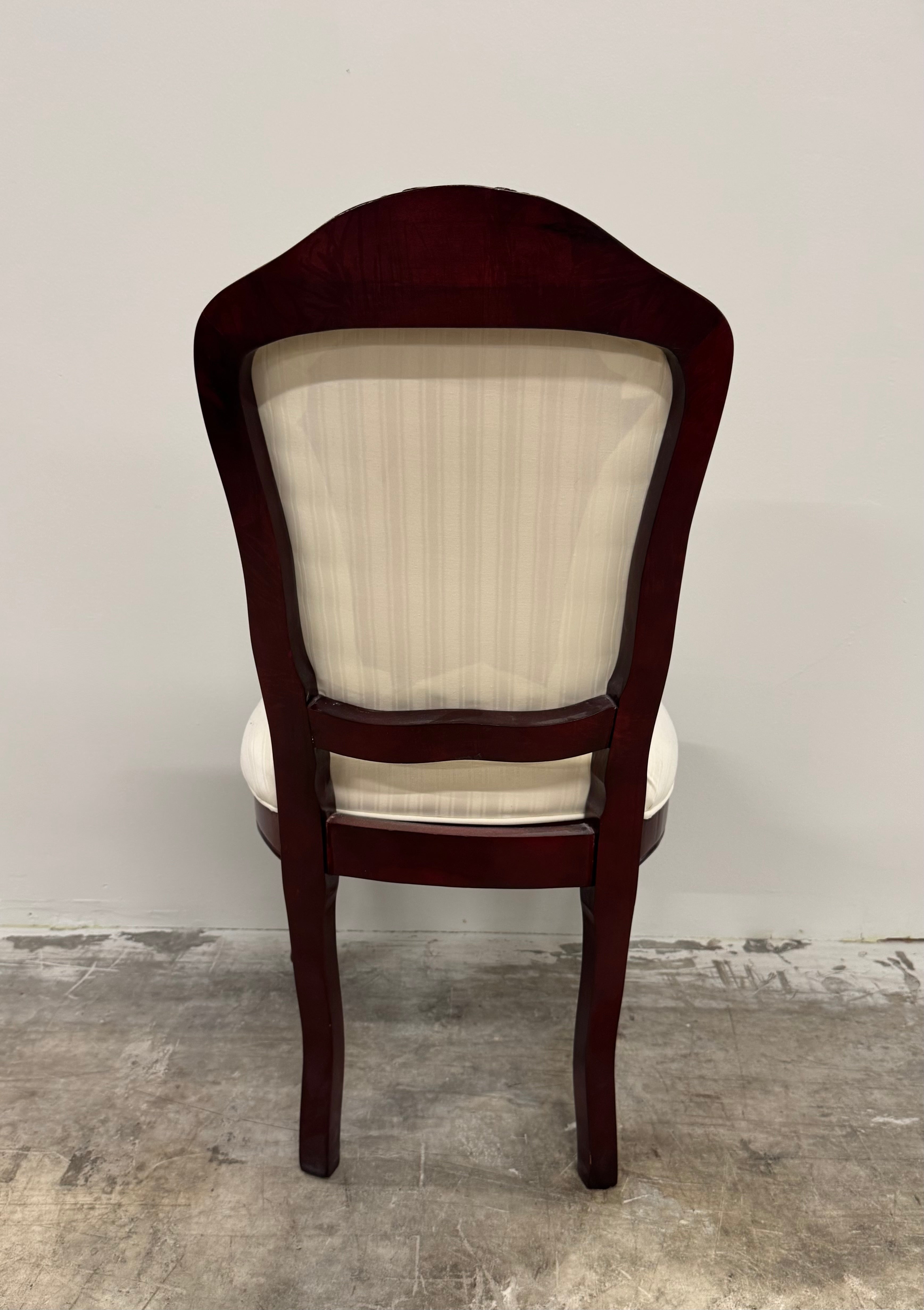 Ivory Stripe Mahogany Chair