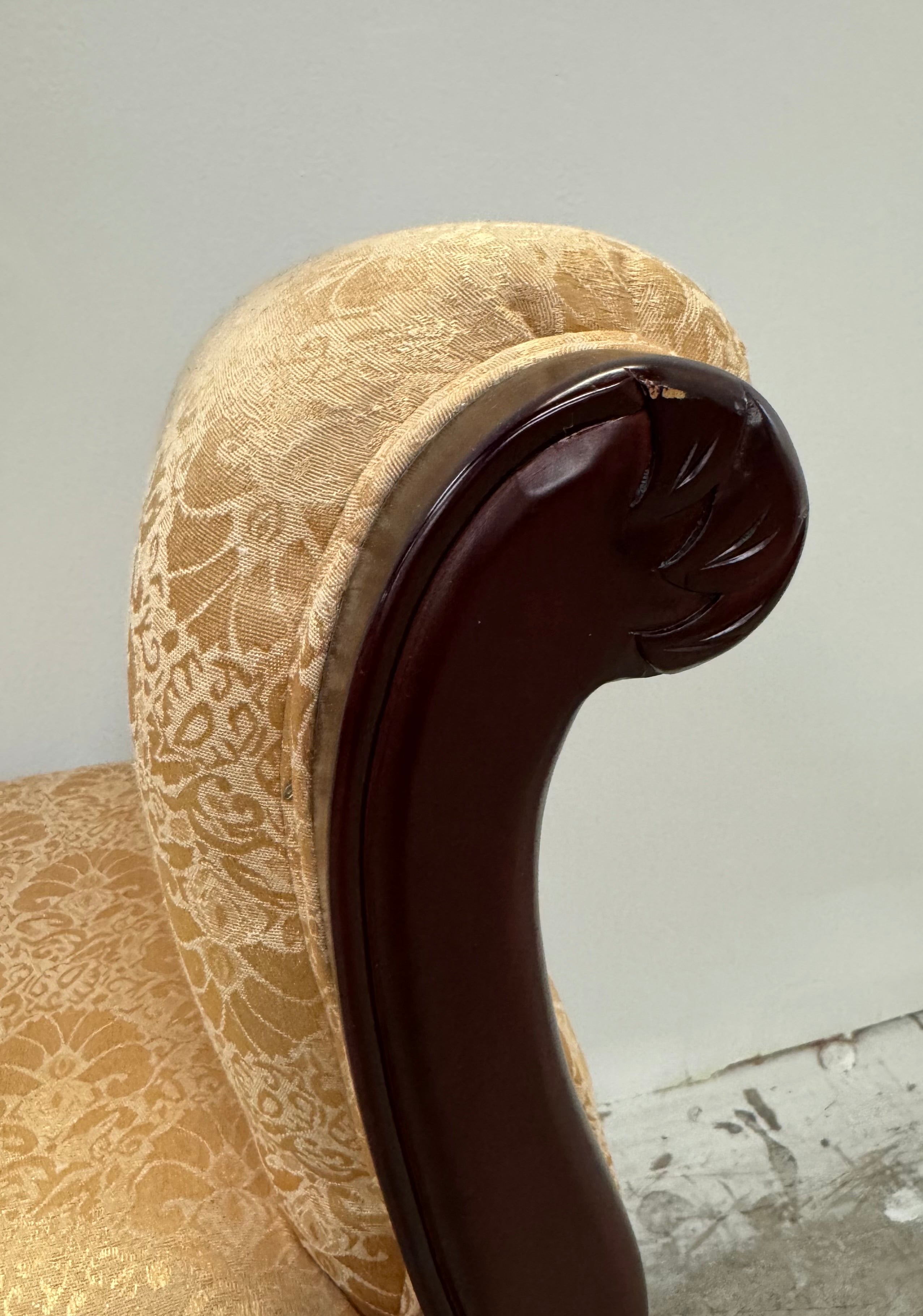 Light Gold Damask 54" Window Bench