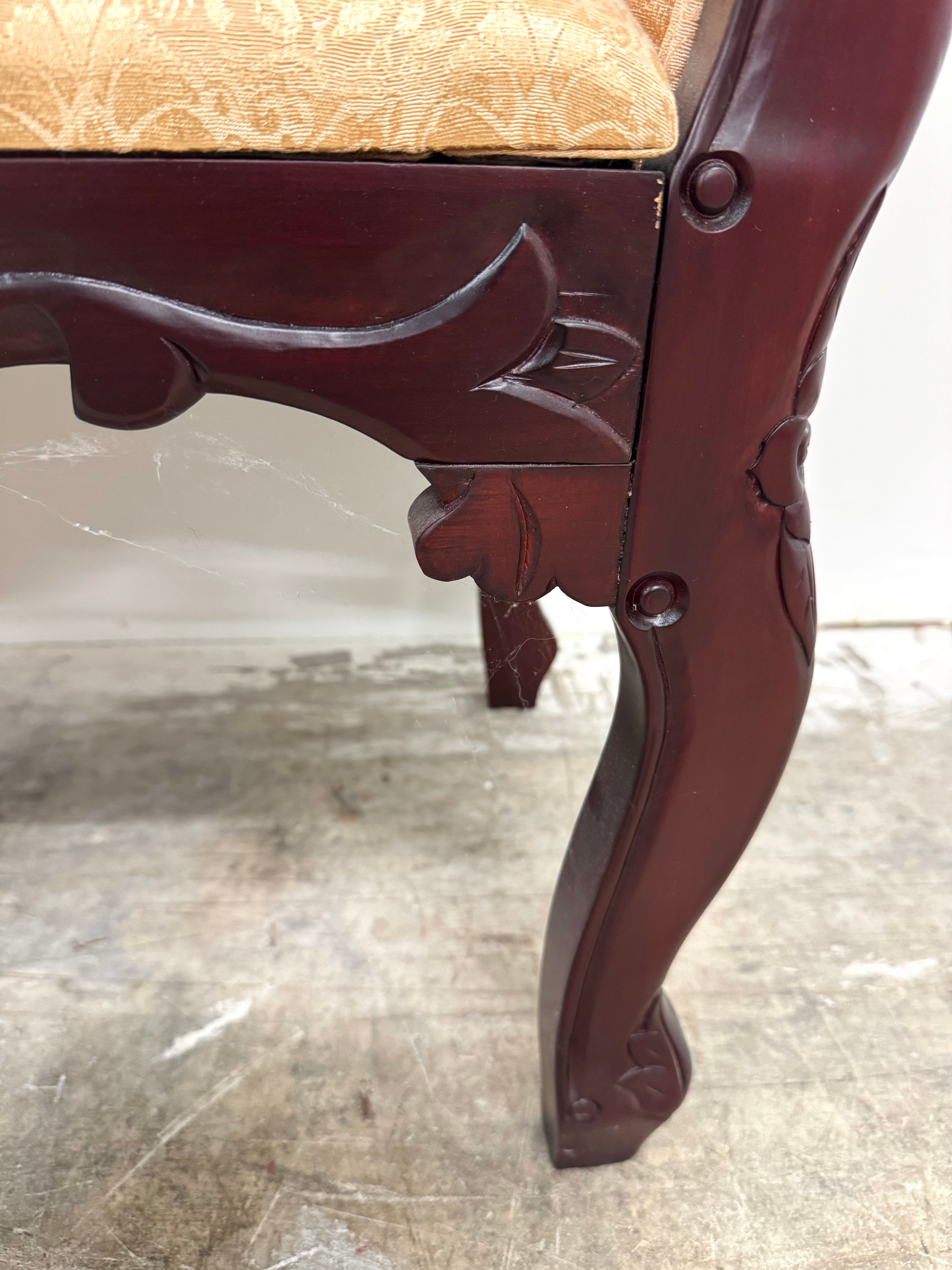 Light Gold Damask 54" Window Bench