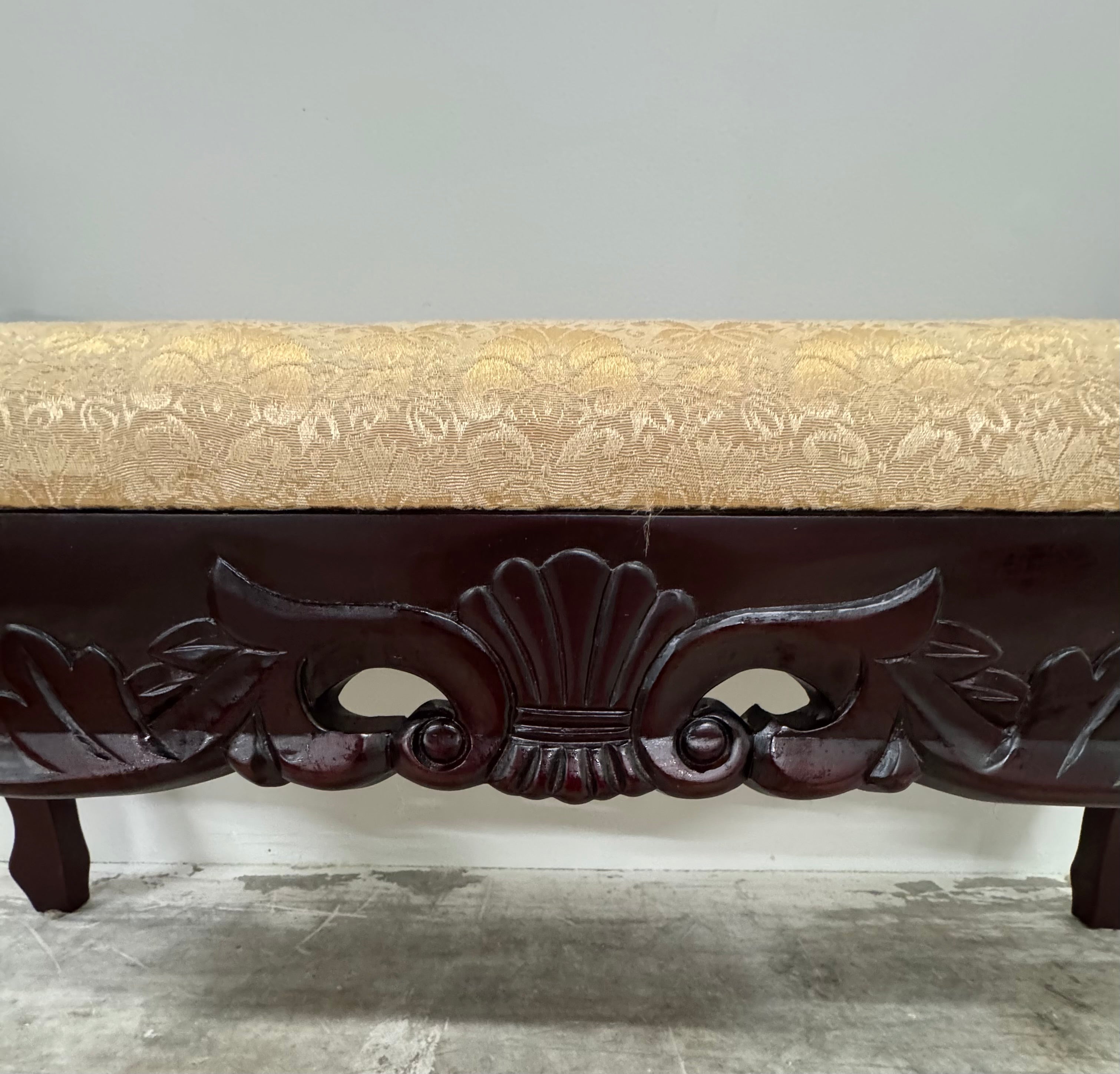 Light Gold Damask 54" Window Bench