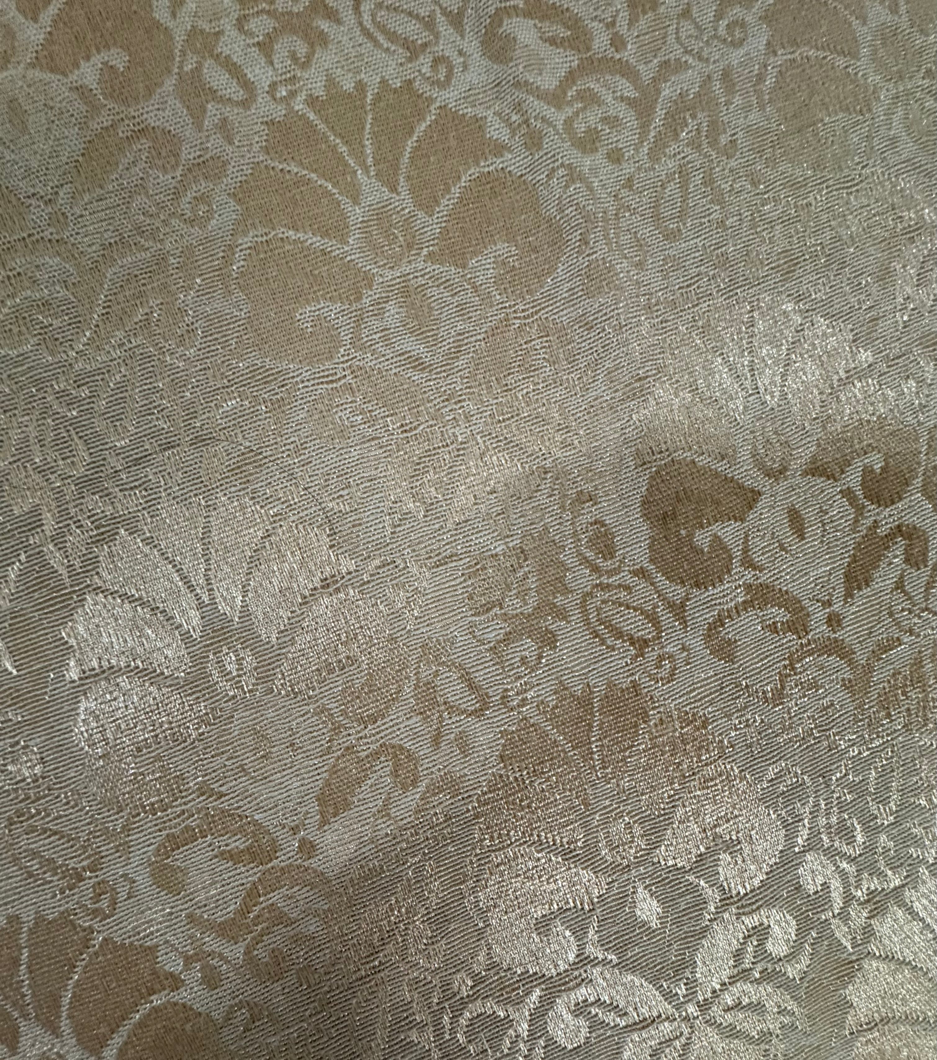 Light Gold Damask 54" Window Bench