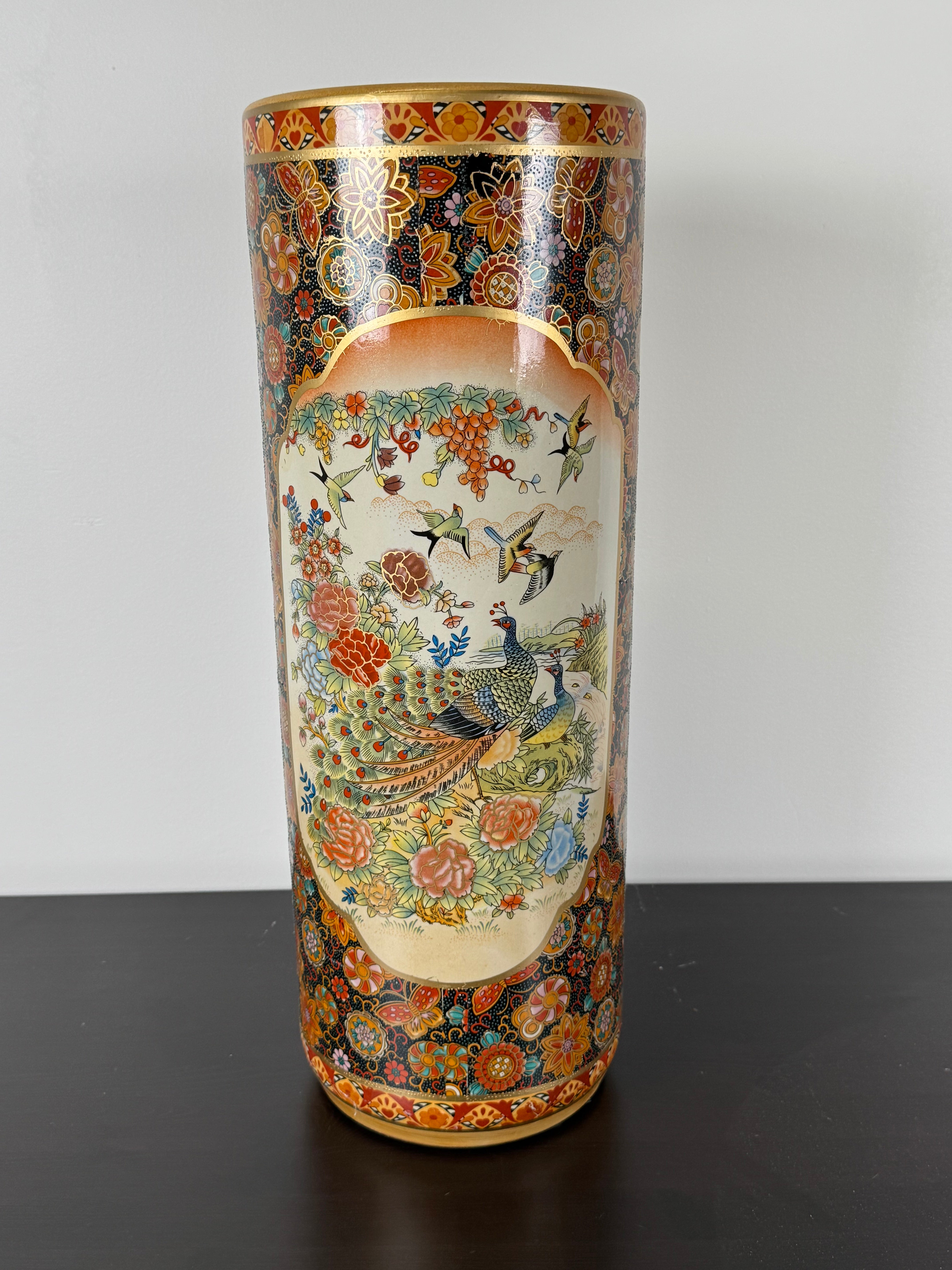 Vintage Satsuma Style Umbrella Stand