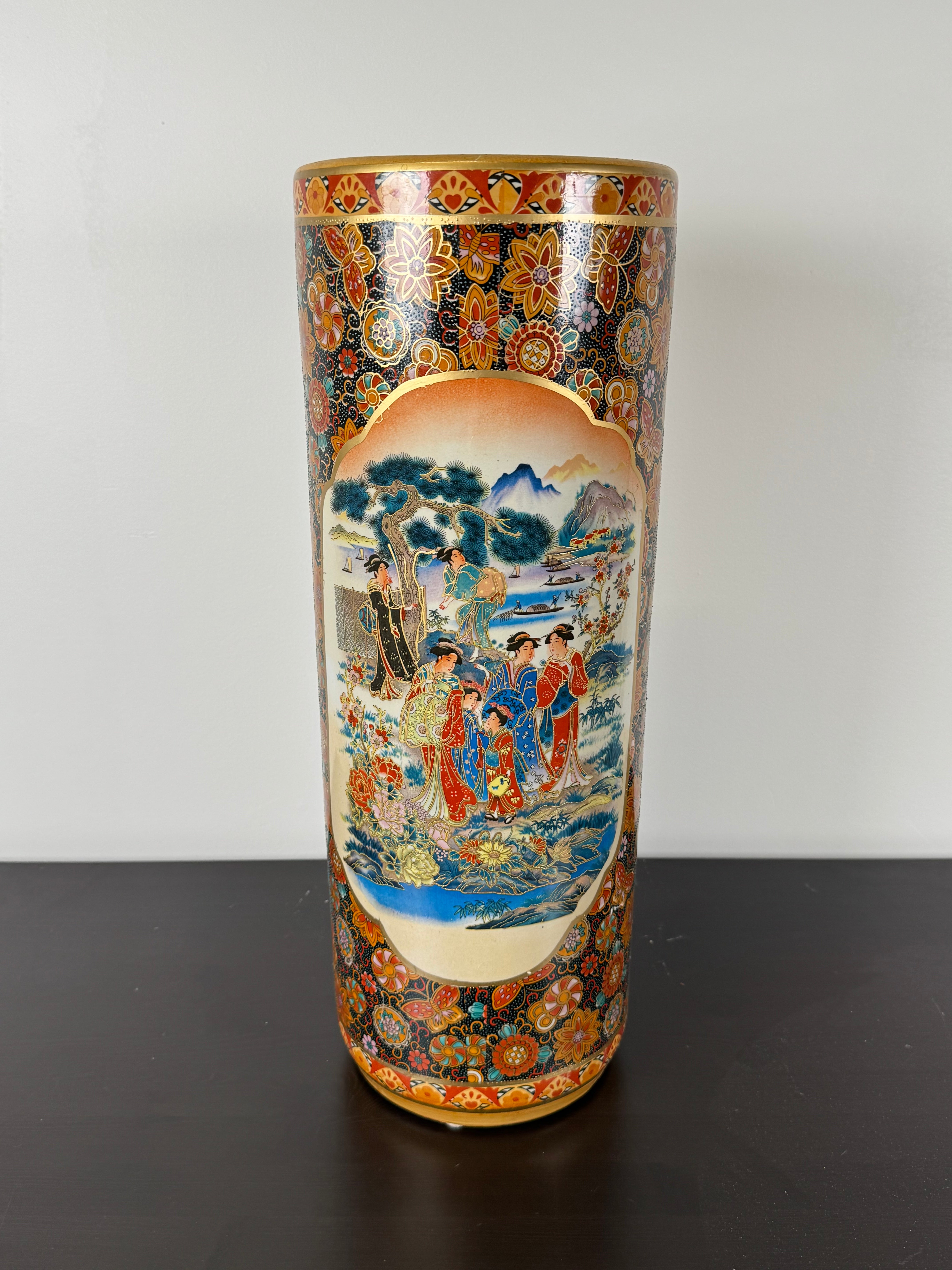 Vintage Satsuma Style Umbrella Stand