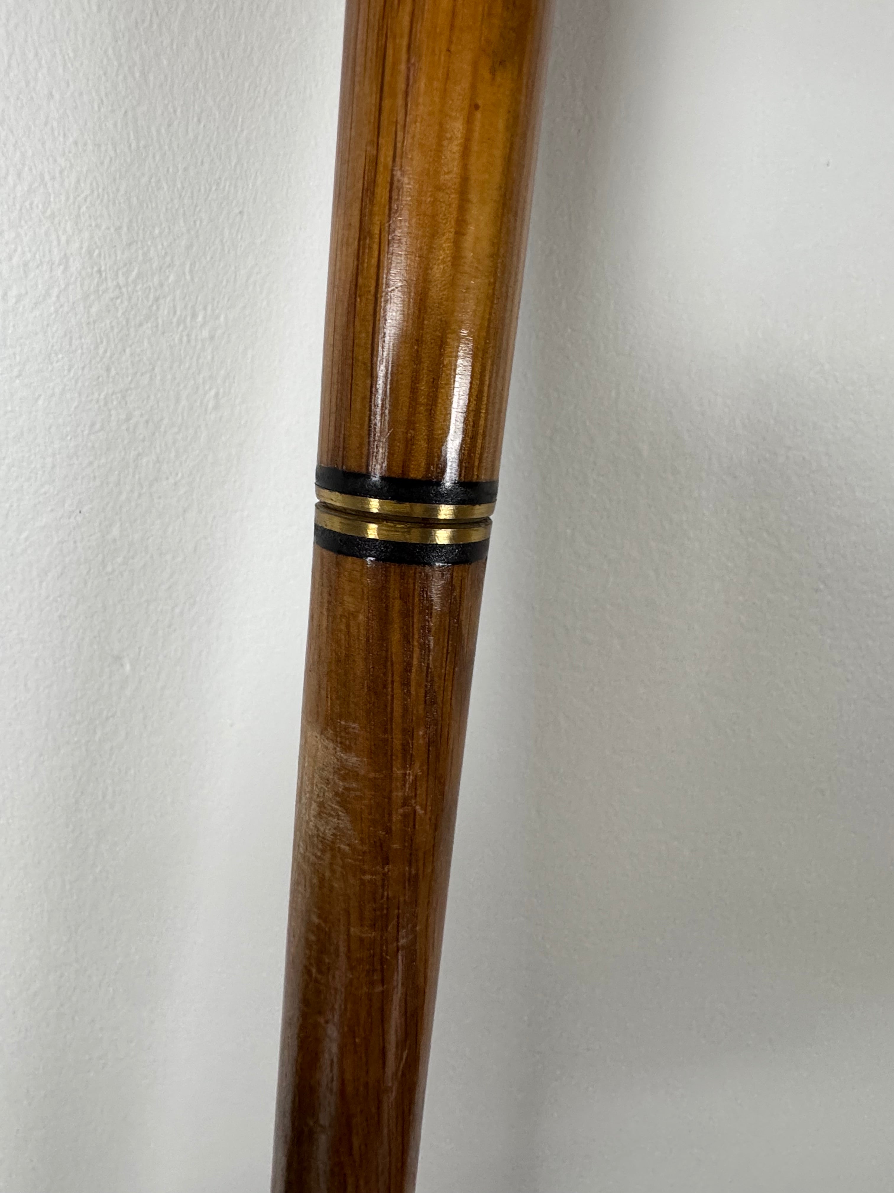 Vintage Wood & Brass Duck Walking Stick