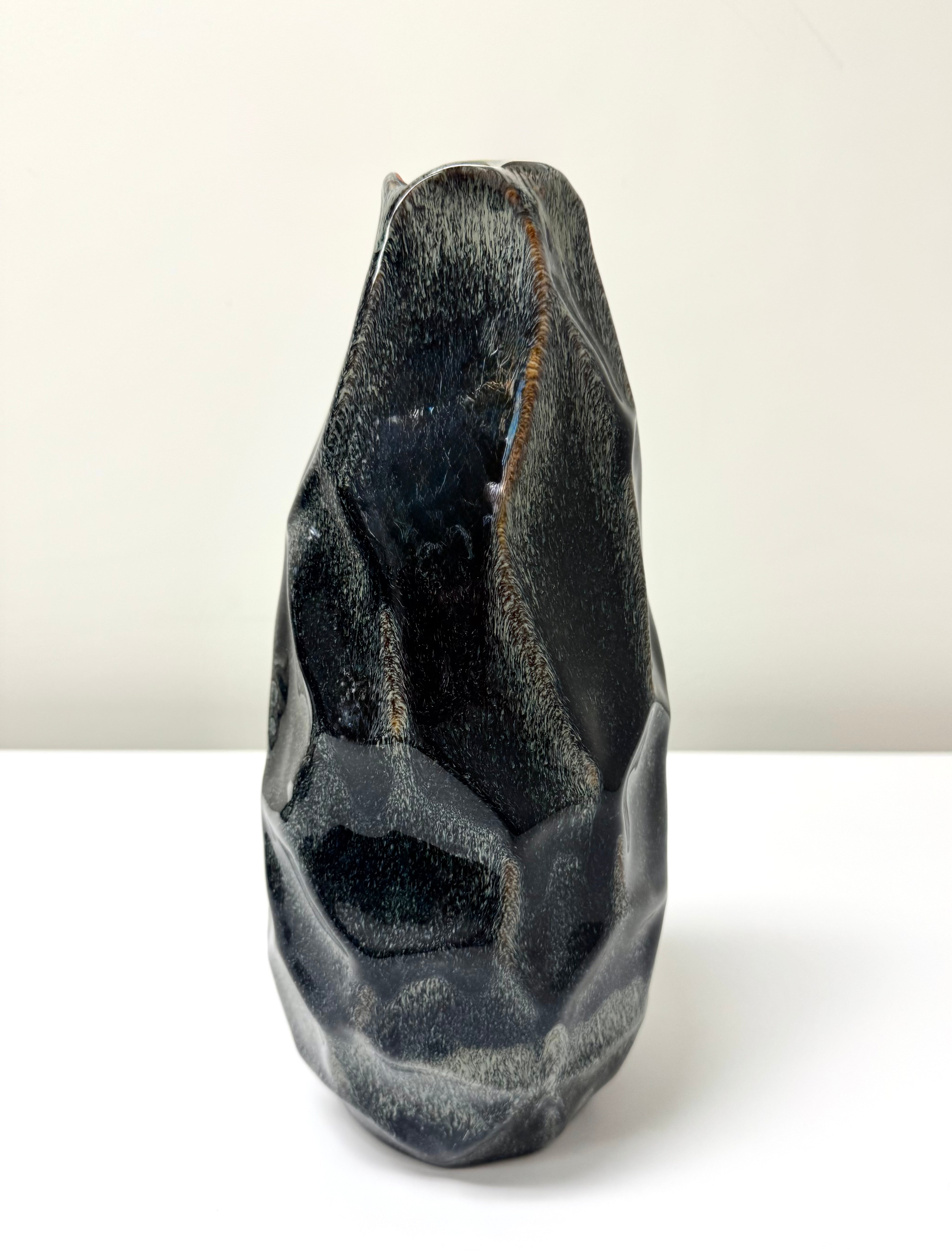 Black & Gray Feather Glaze Vase