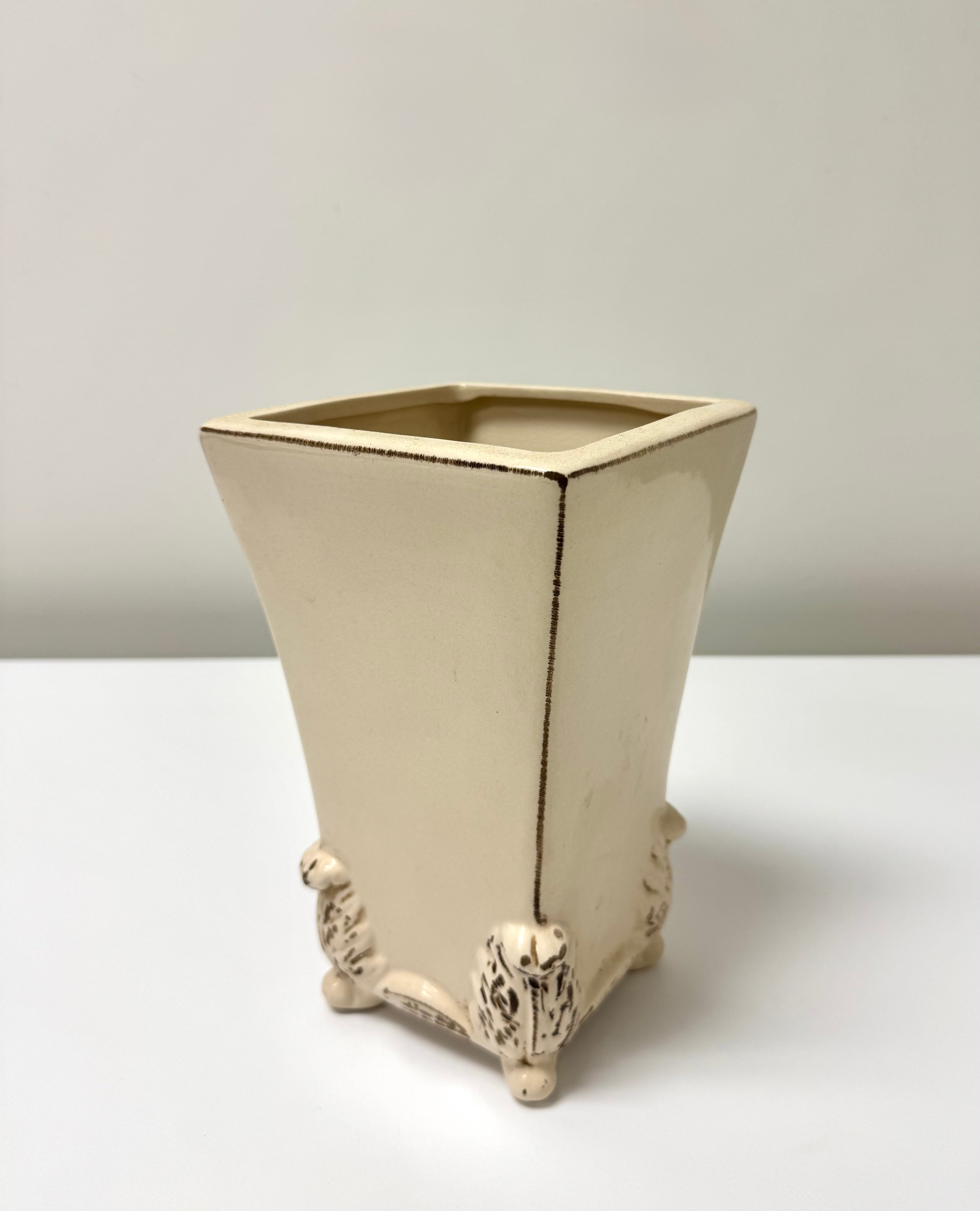 Cream Tapered Ceramic Vase