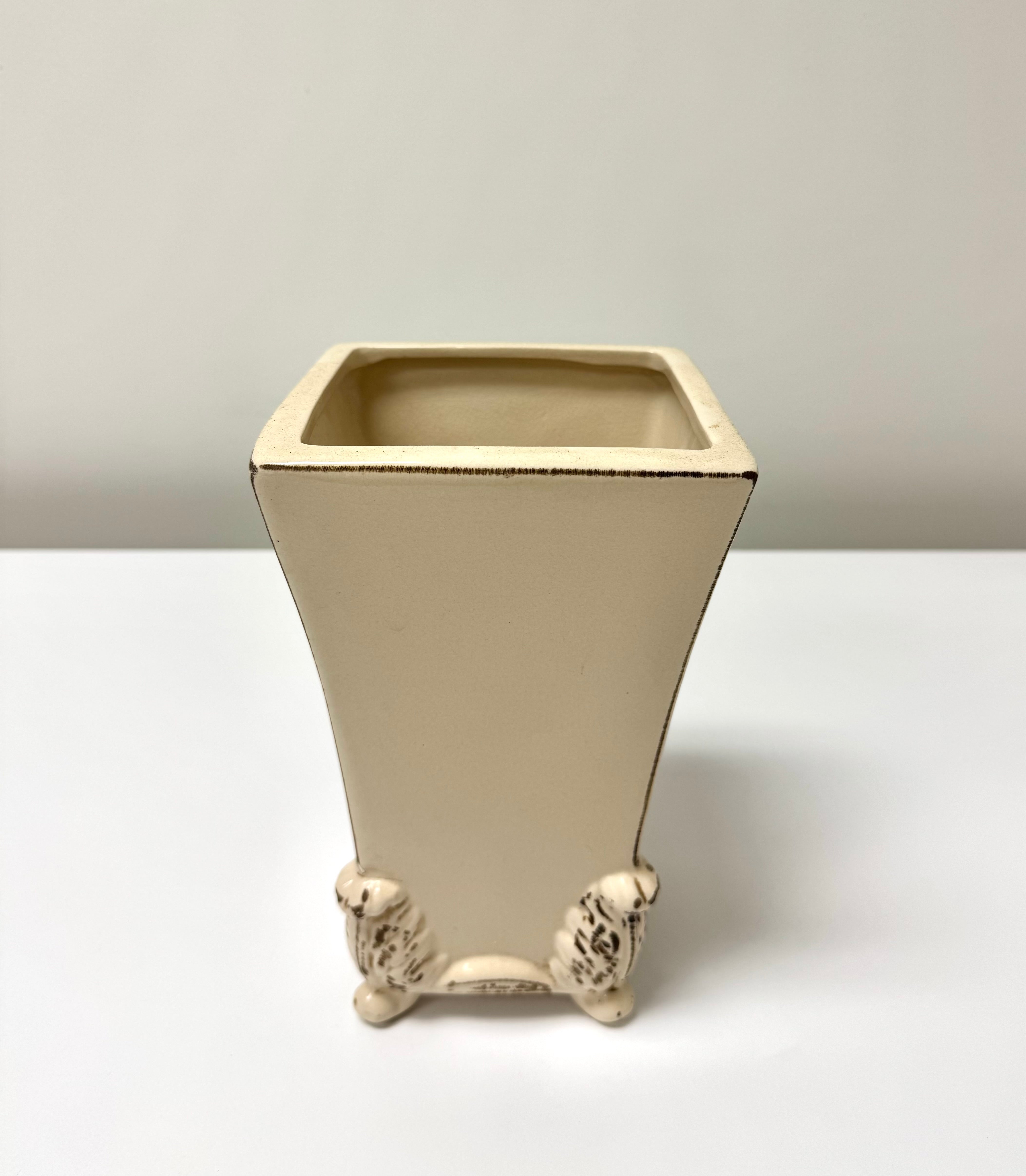 Cream Tapered Ceramic Vase