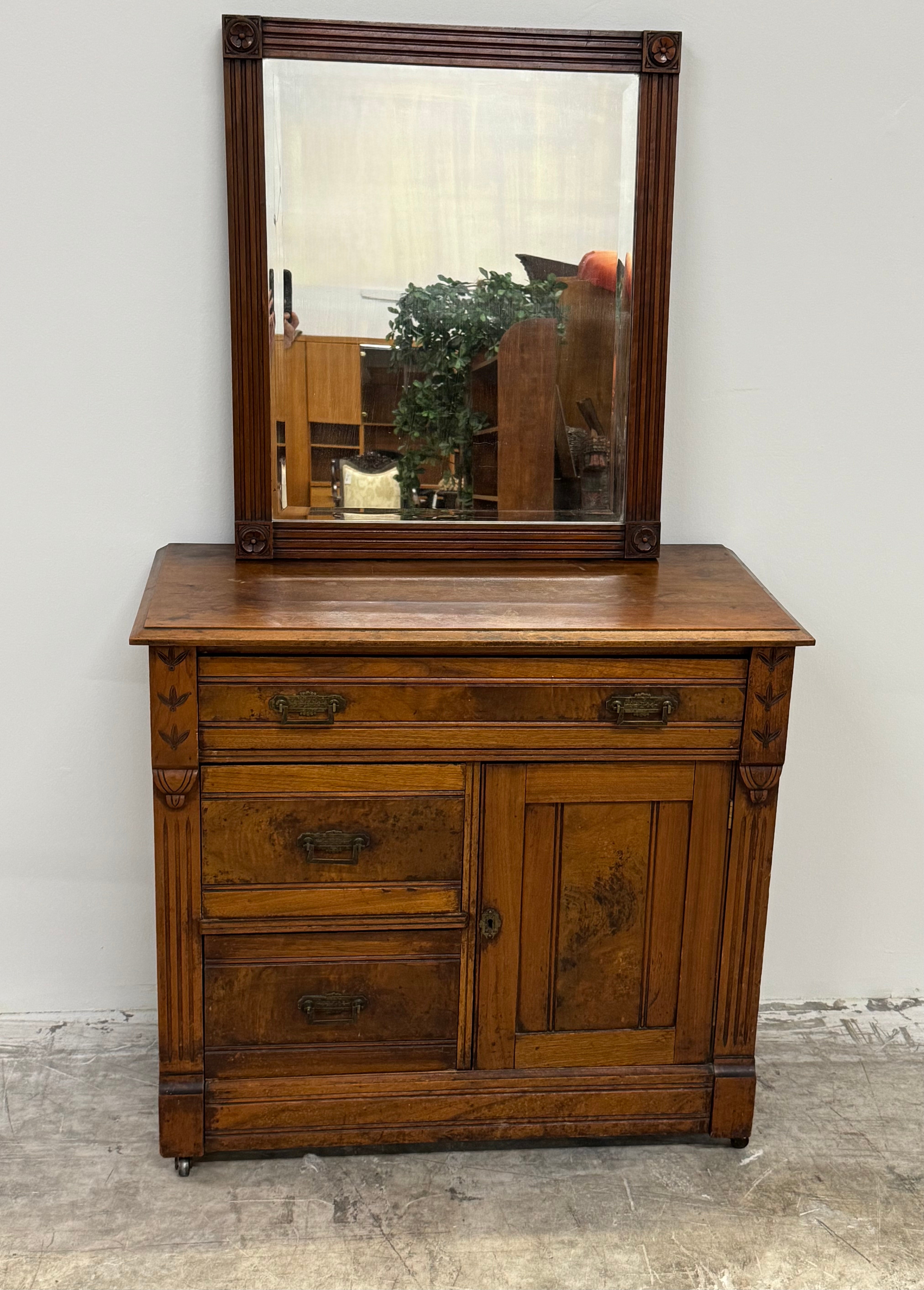 Vintage Washstand with Mirror