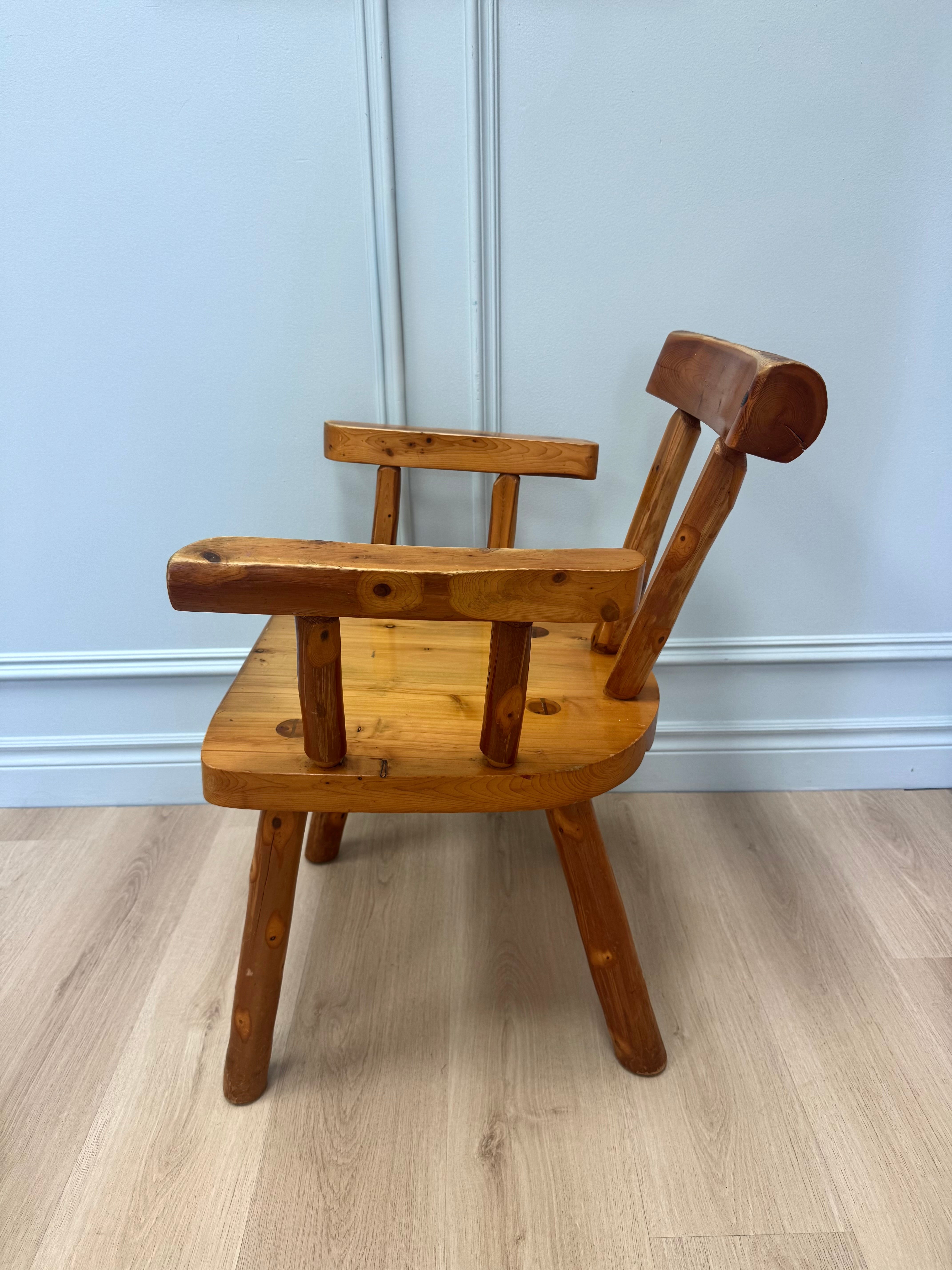 Custom Handcrafted Rustic Pine Armchair