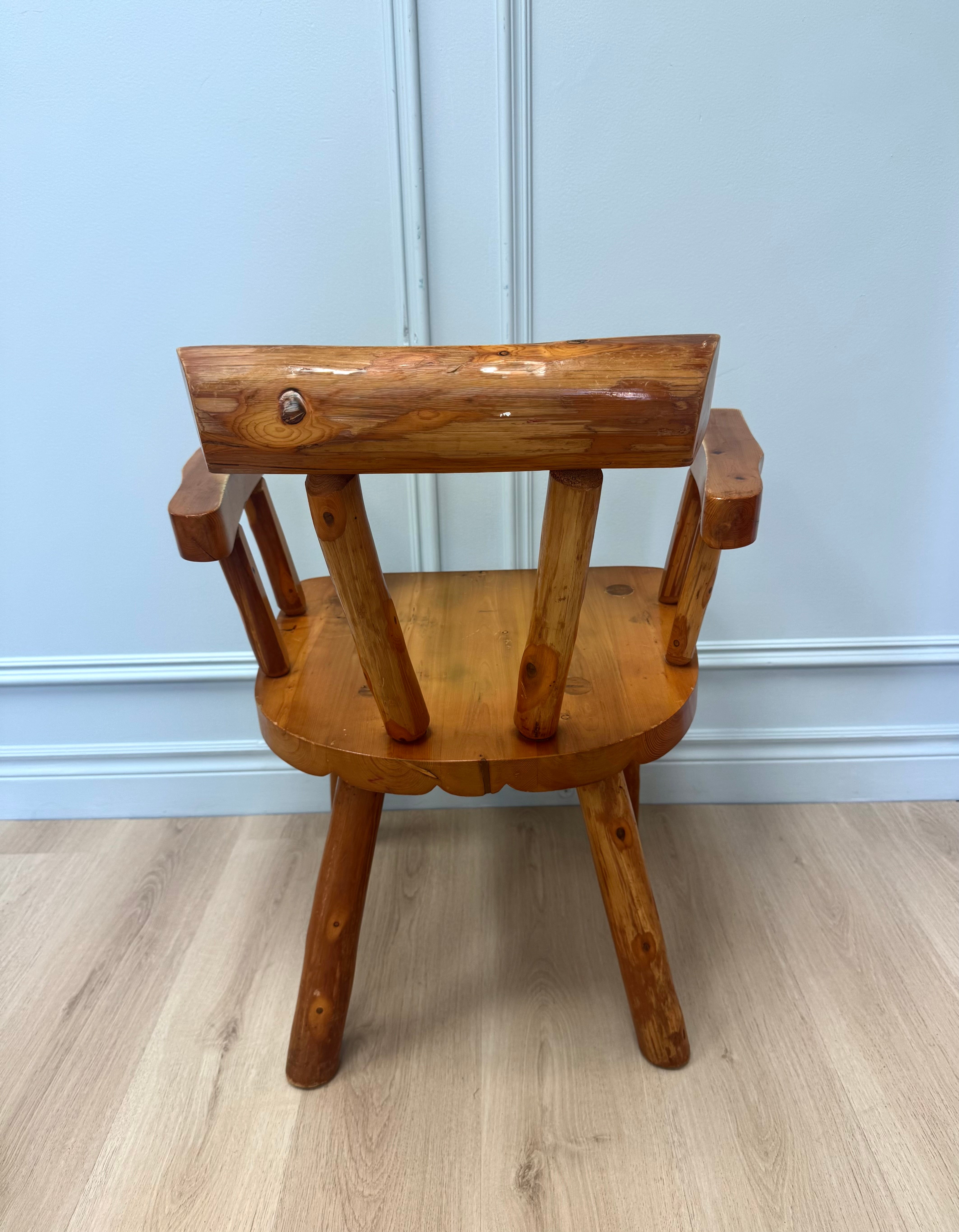 Custom Handcrafted Rustic Pine Armchair