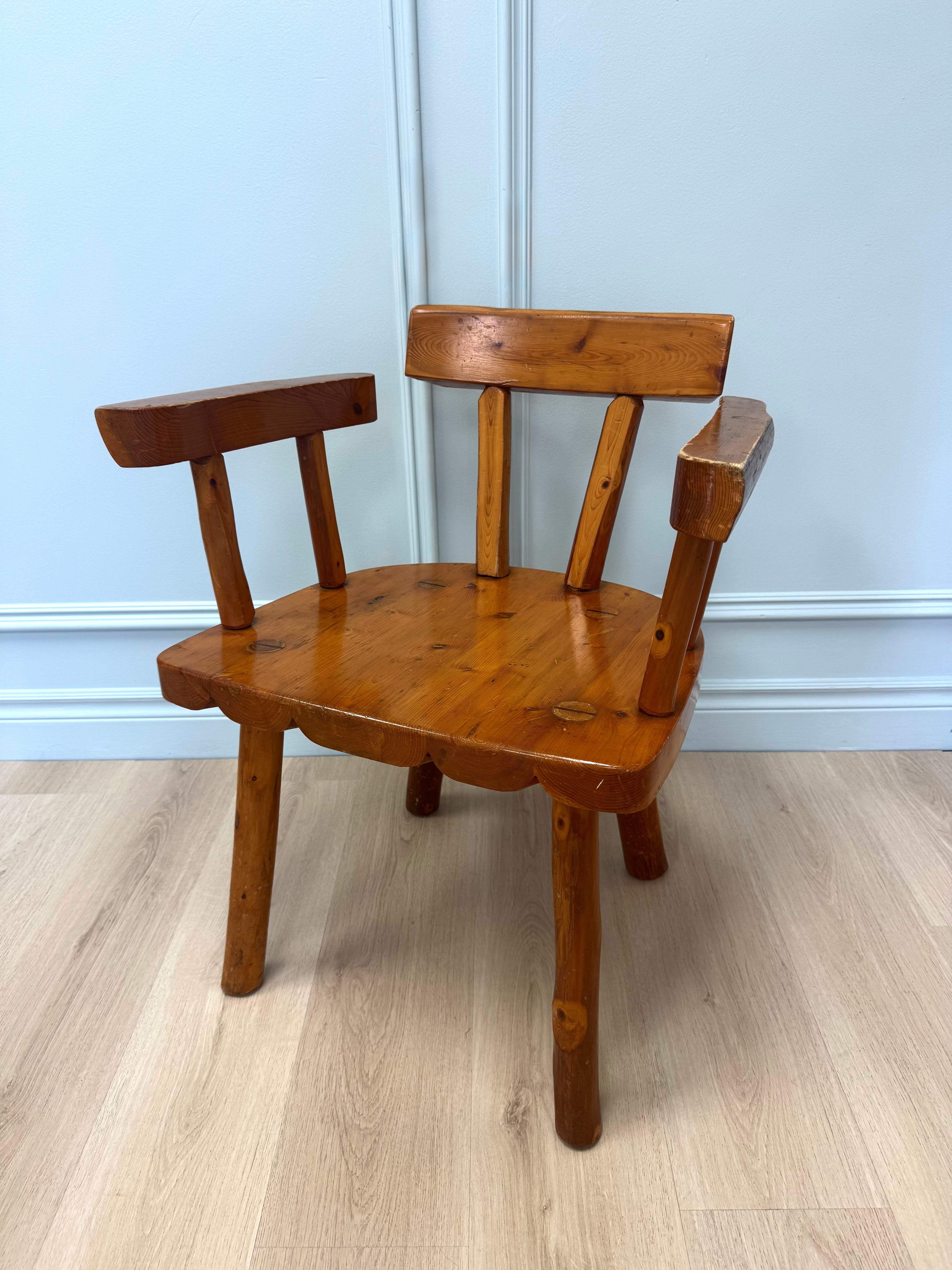 Custom Handcrafted Rustic Pine Armchair