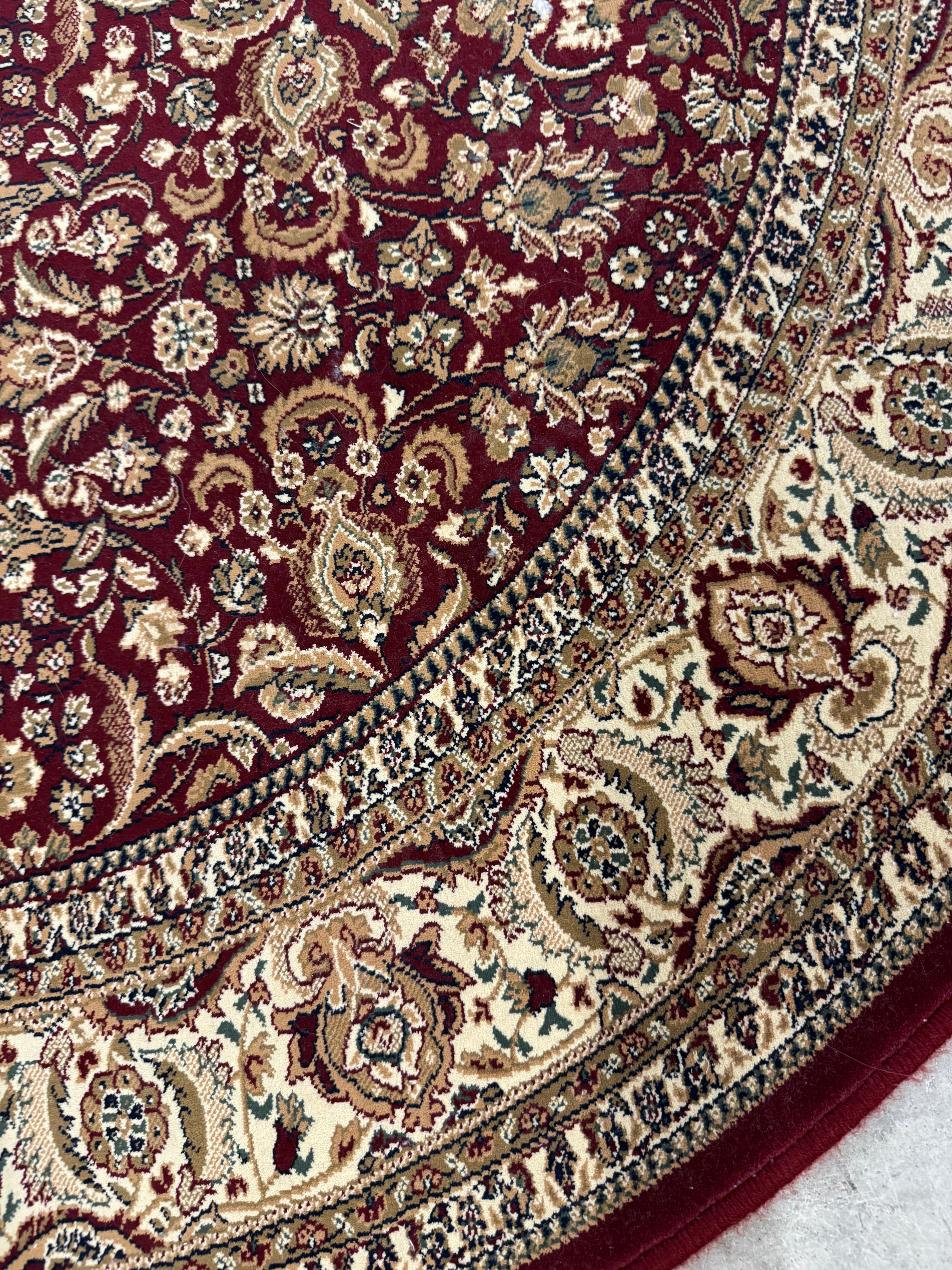 Persian Style 63" Round Crimson Rug