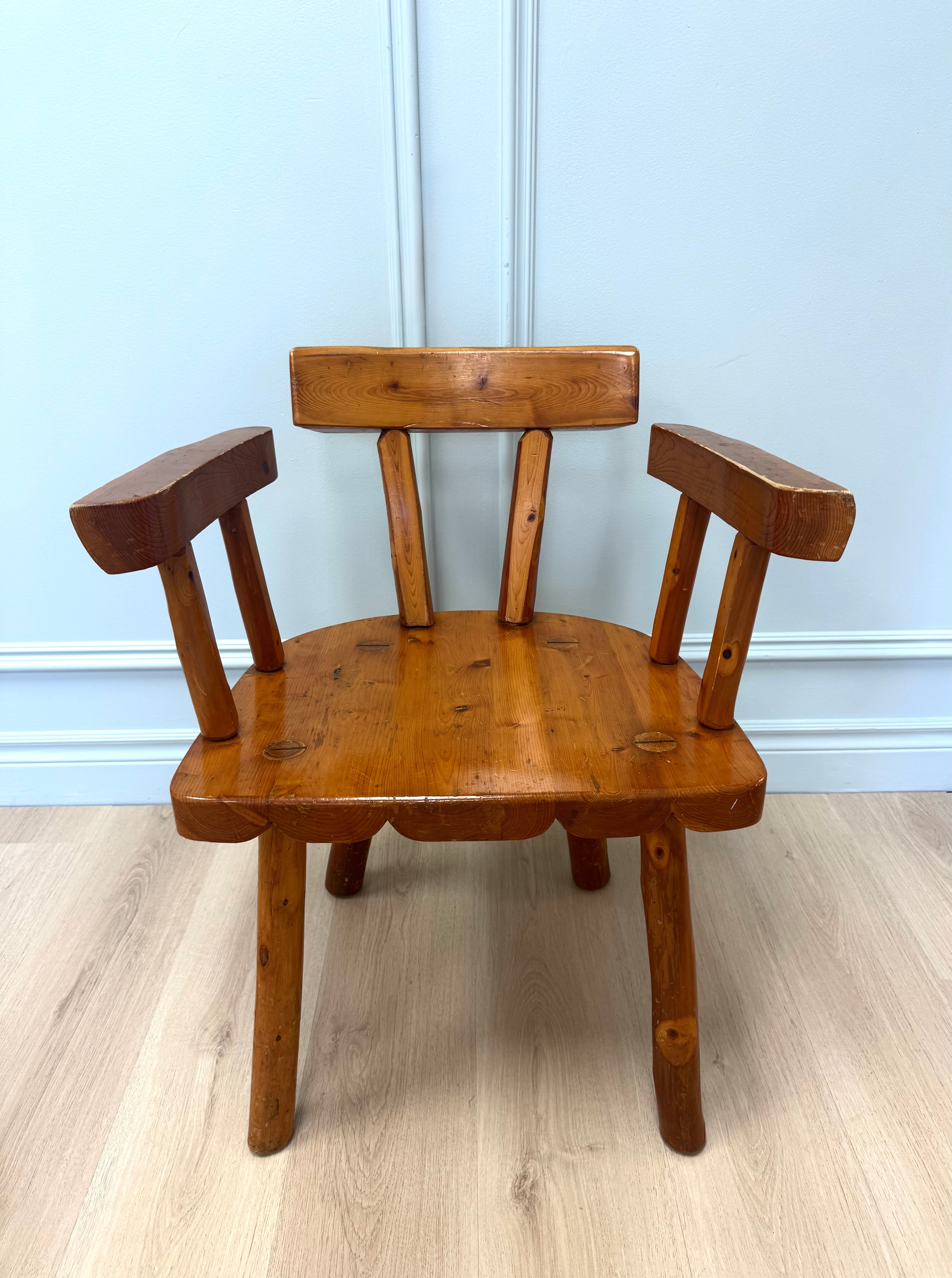 Custom Handcrafted Rustic Pine Armchair