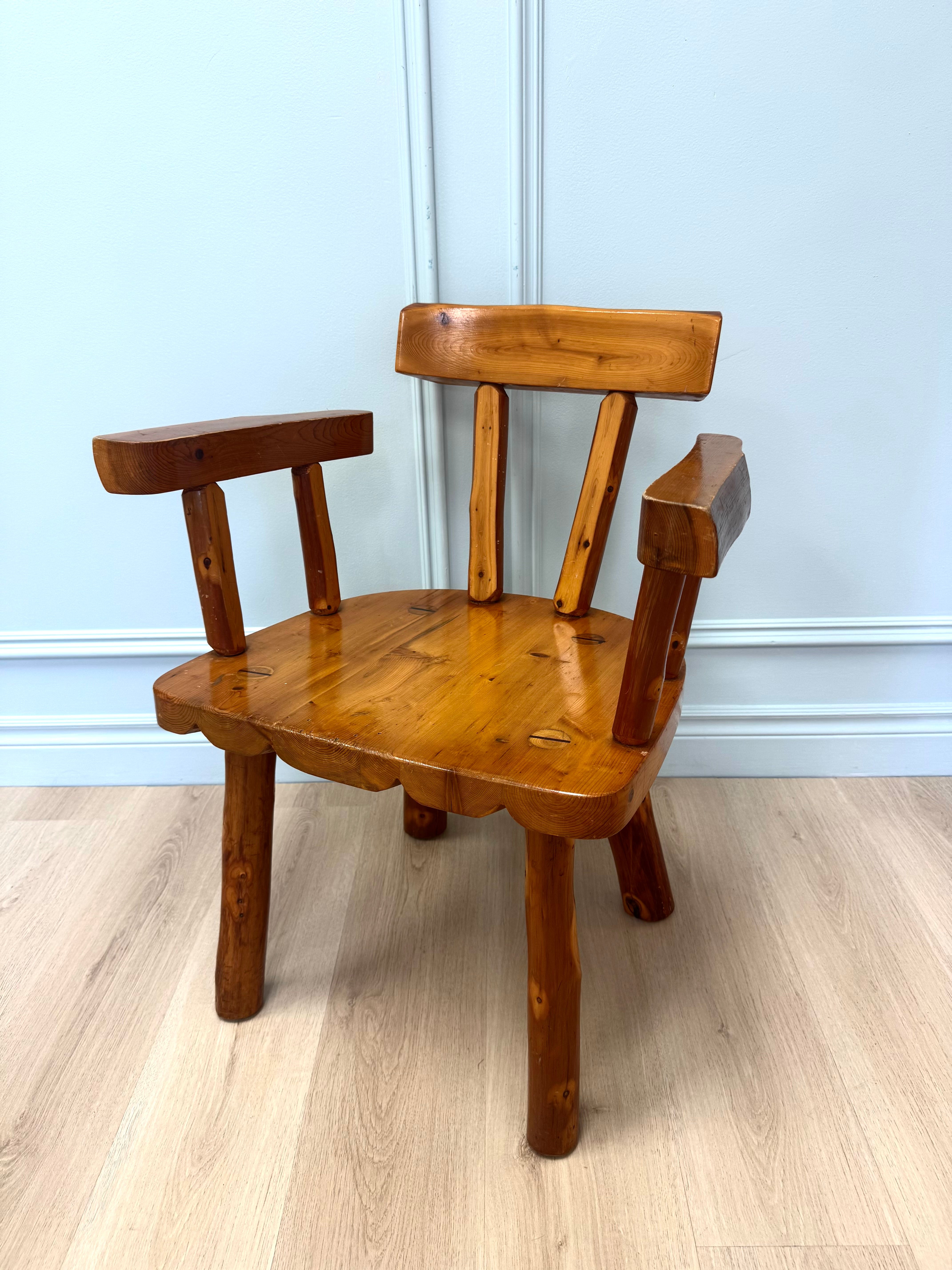 Custom Handcrafted Rustic Pine Armchair