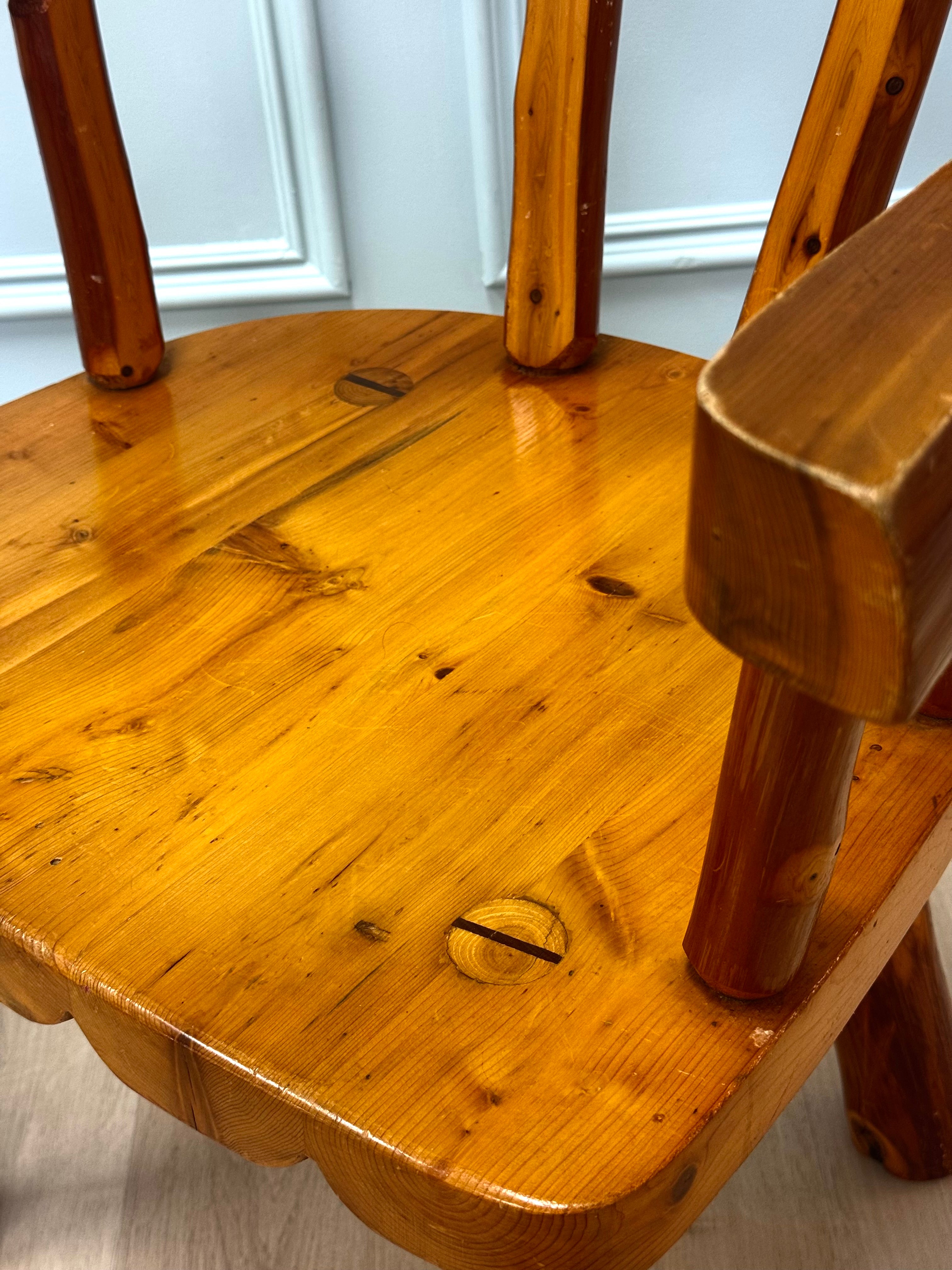 Custom Handcrafted Rustic Pine Armchair