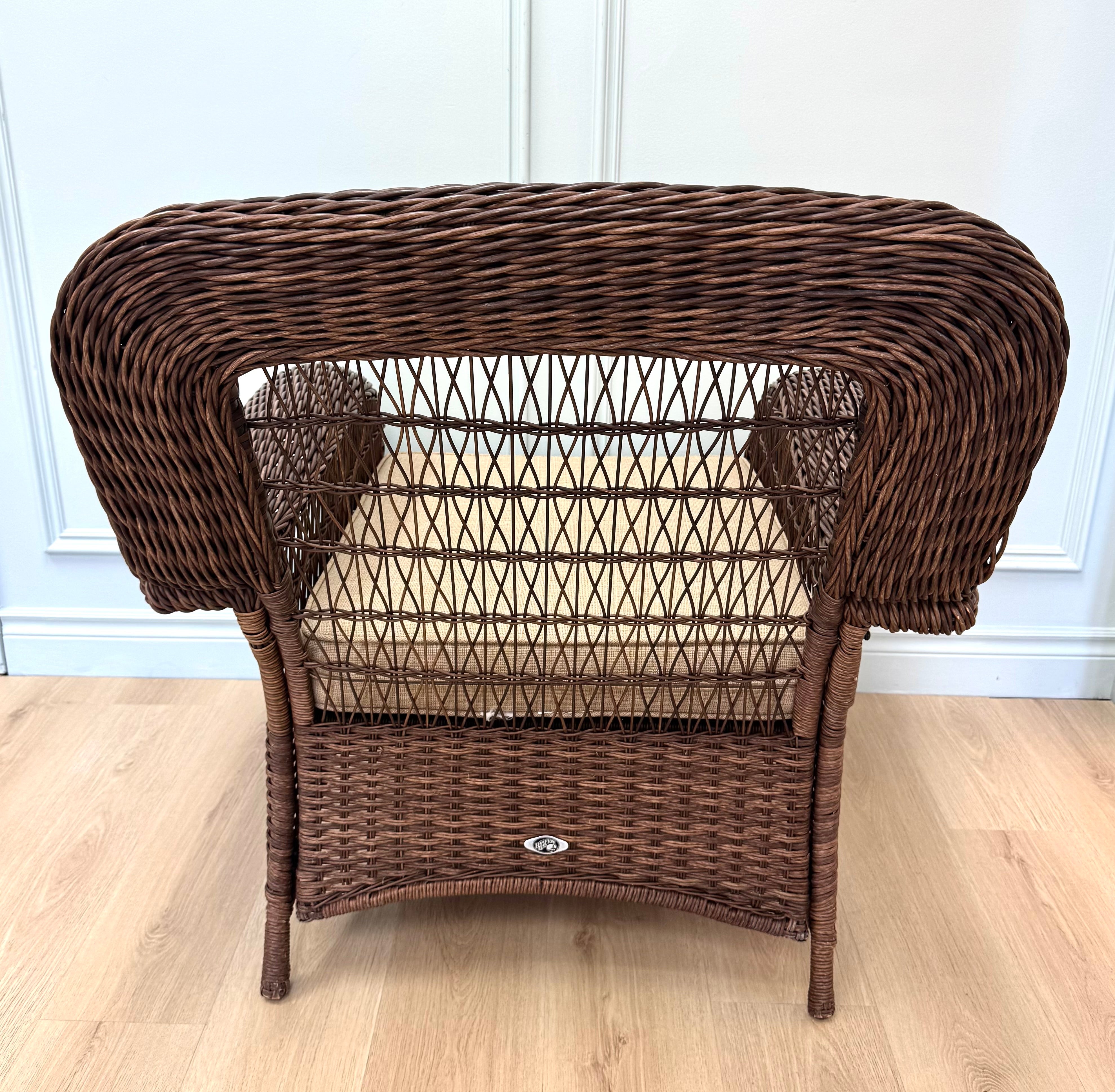 Brown Faux Rattan Outdoor Chair