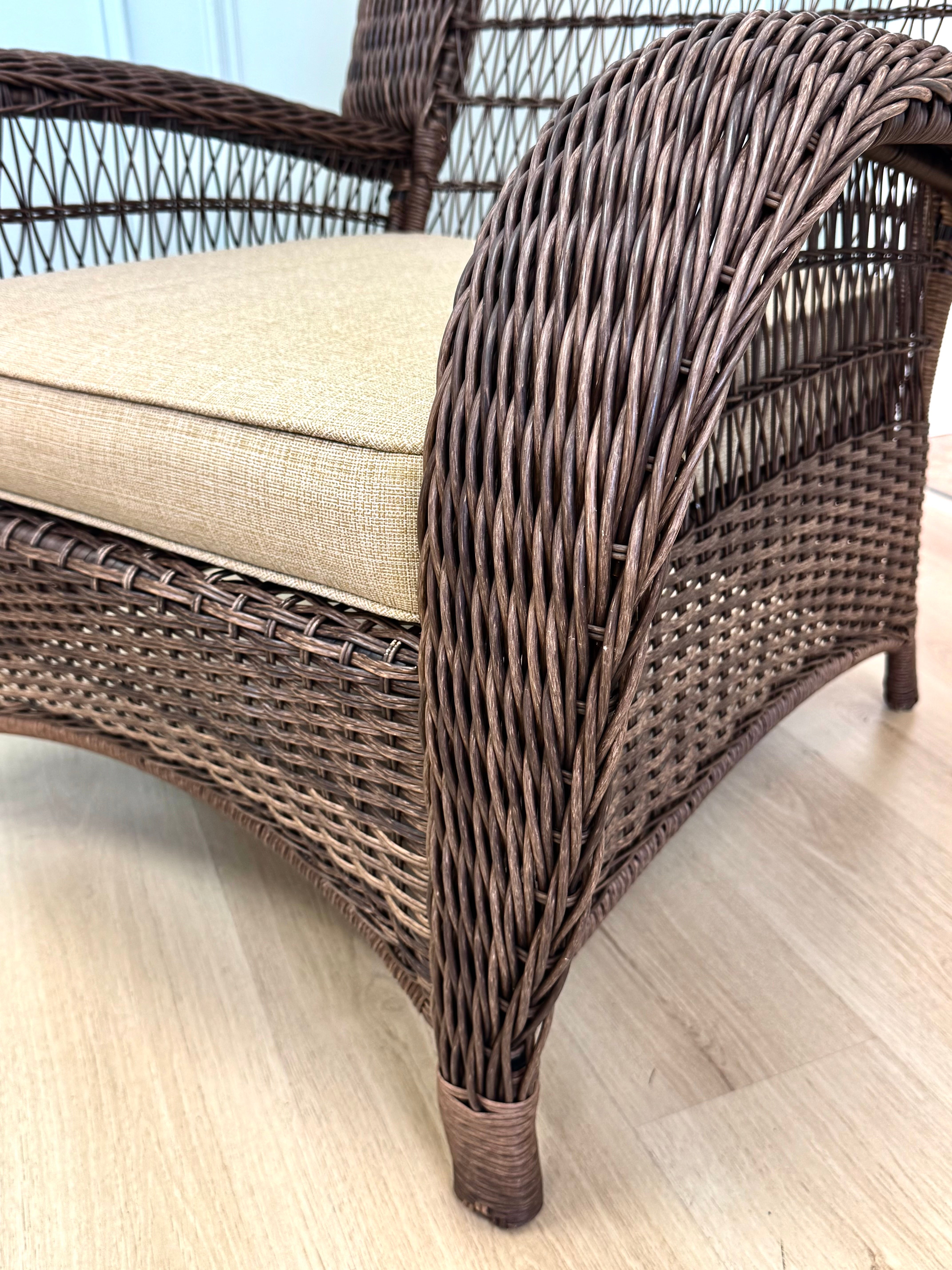 Brown Faux Rattan Outdoor Chair