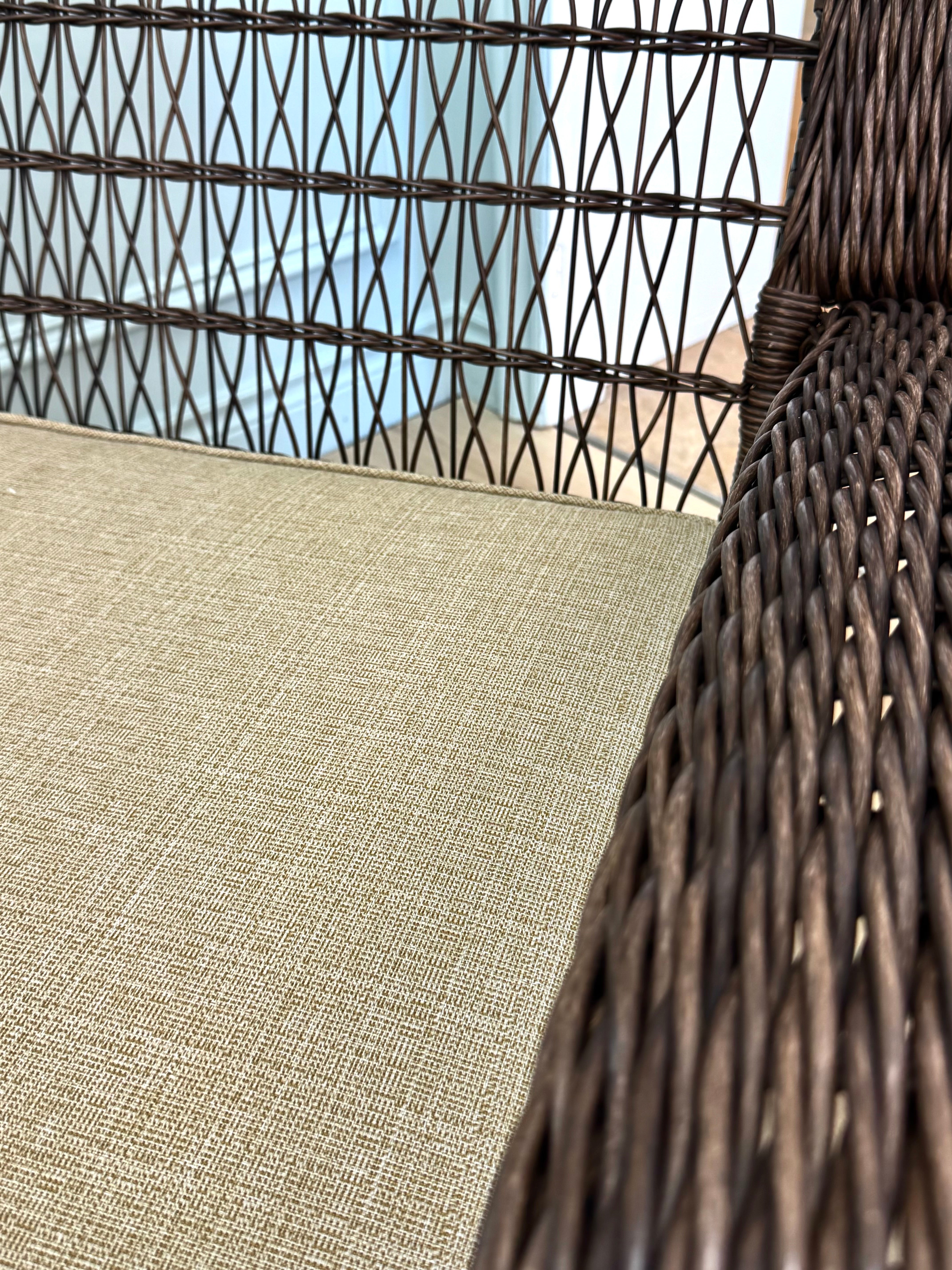 Brown Faux Rattan Outdoor Chair