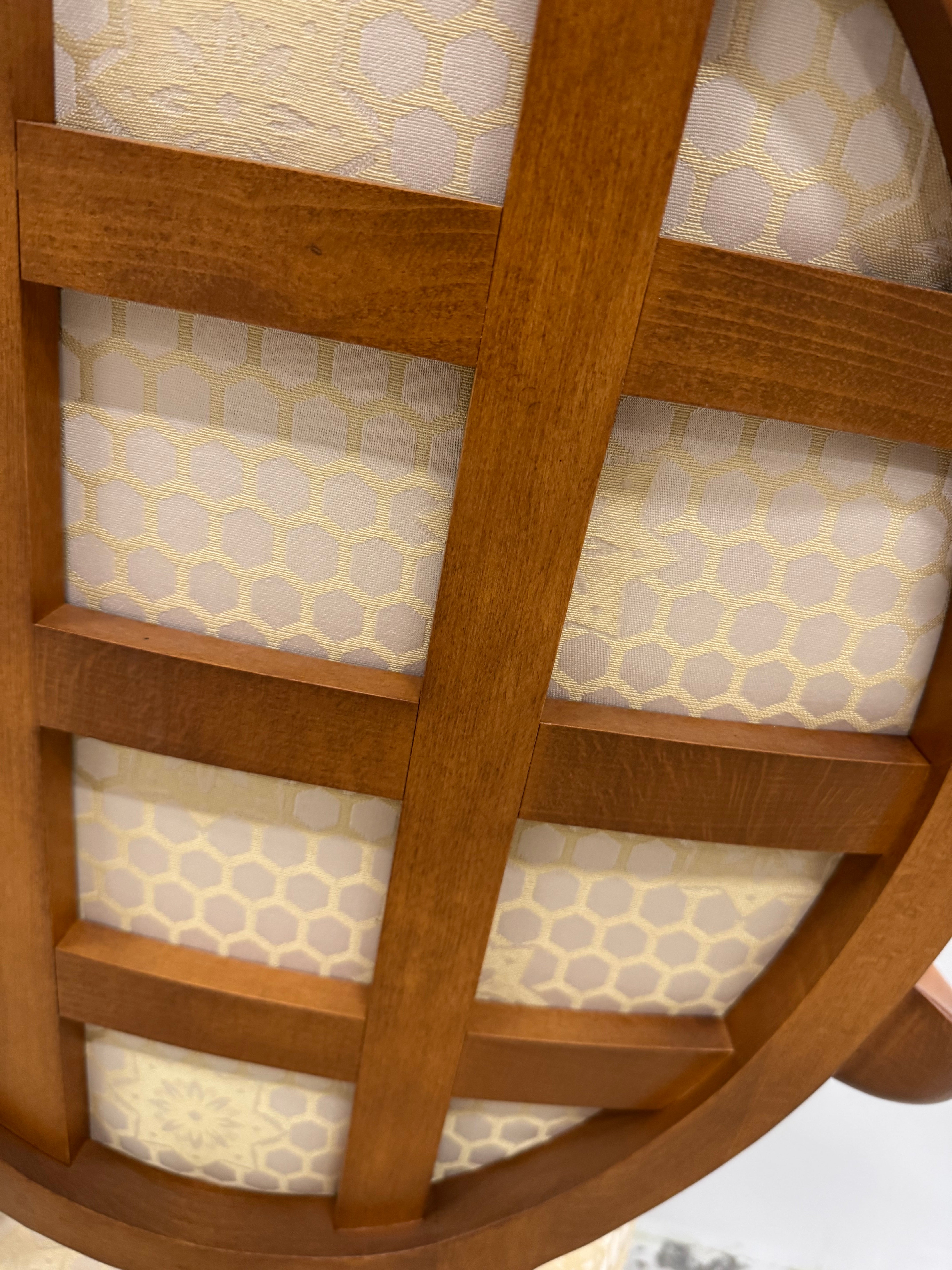 Golden Yellow Medallion Arm Chair