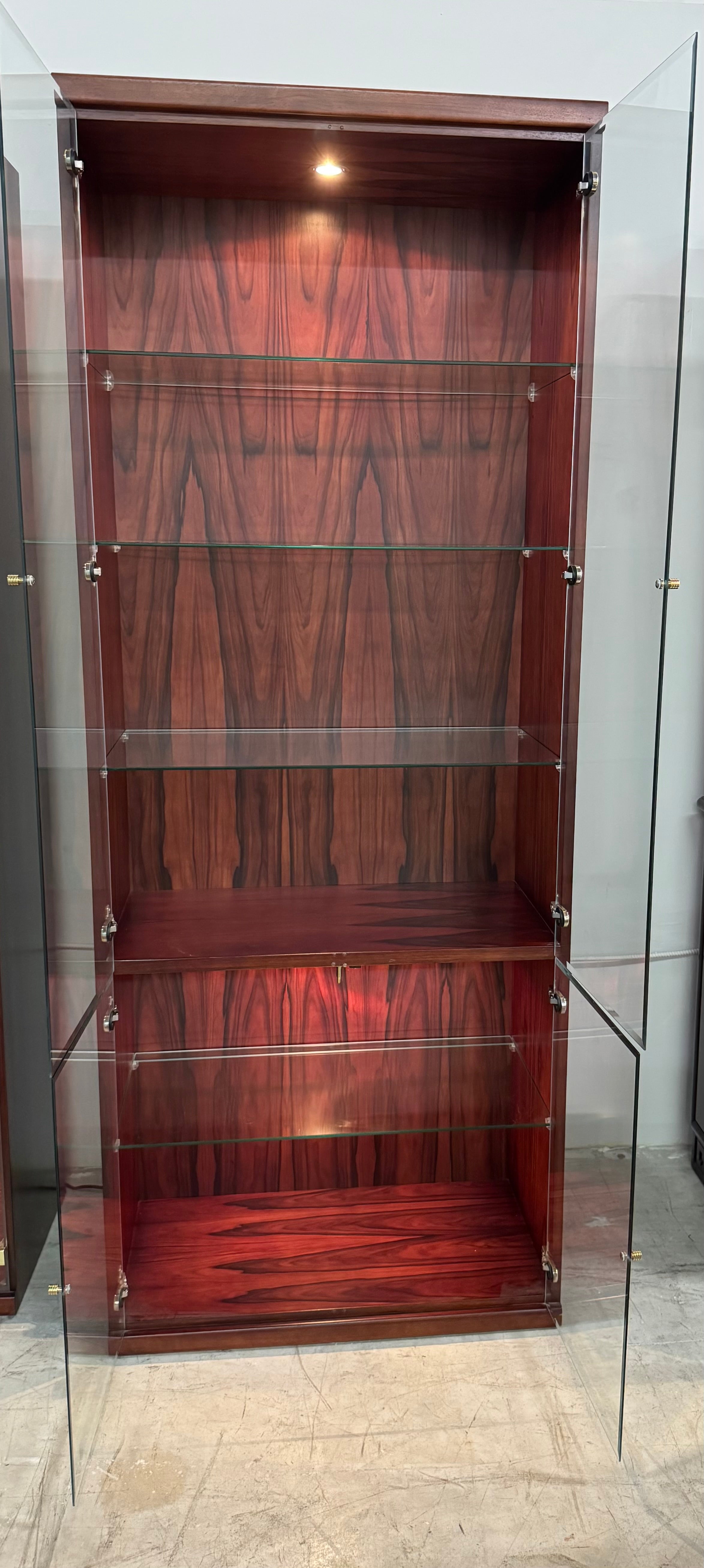 Vintage Rosewood Lighted Cabinet