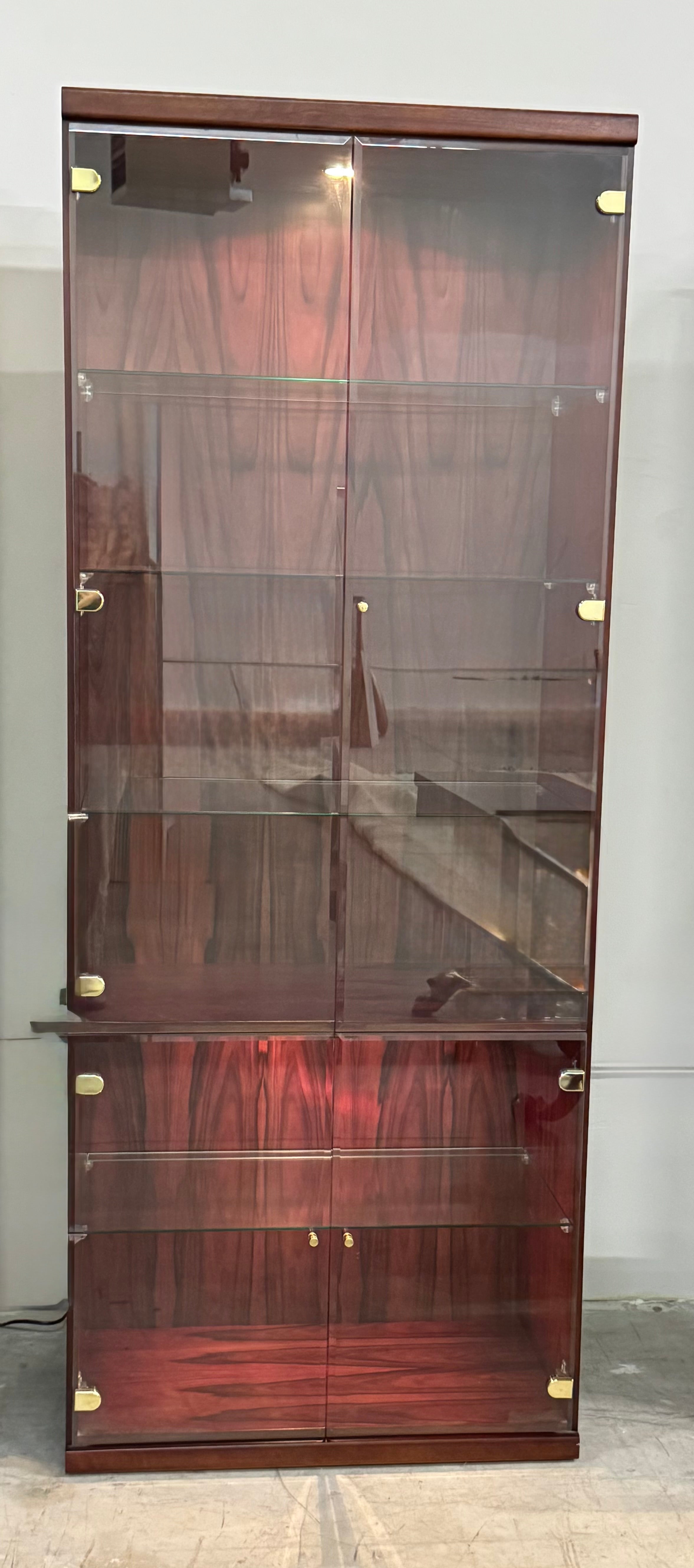 Vintage Rosewood Lighted Cabinet