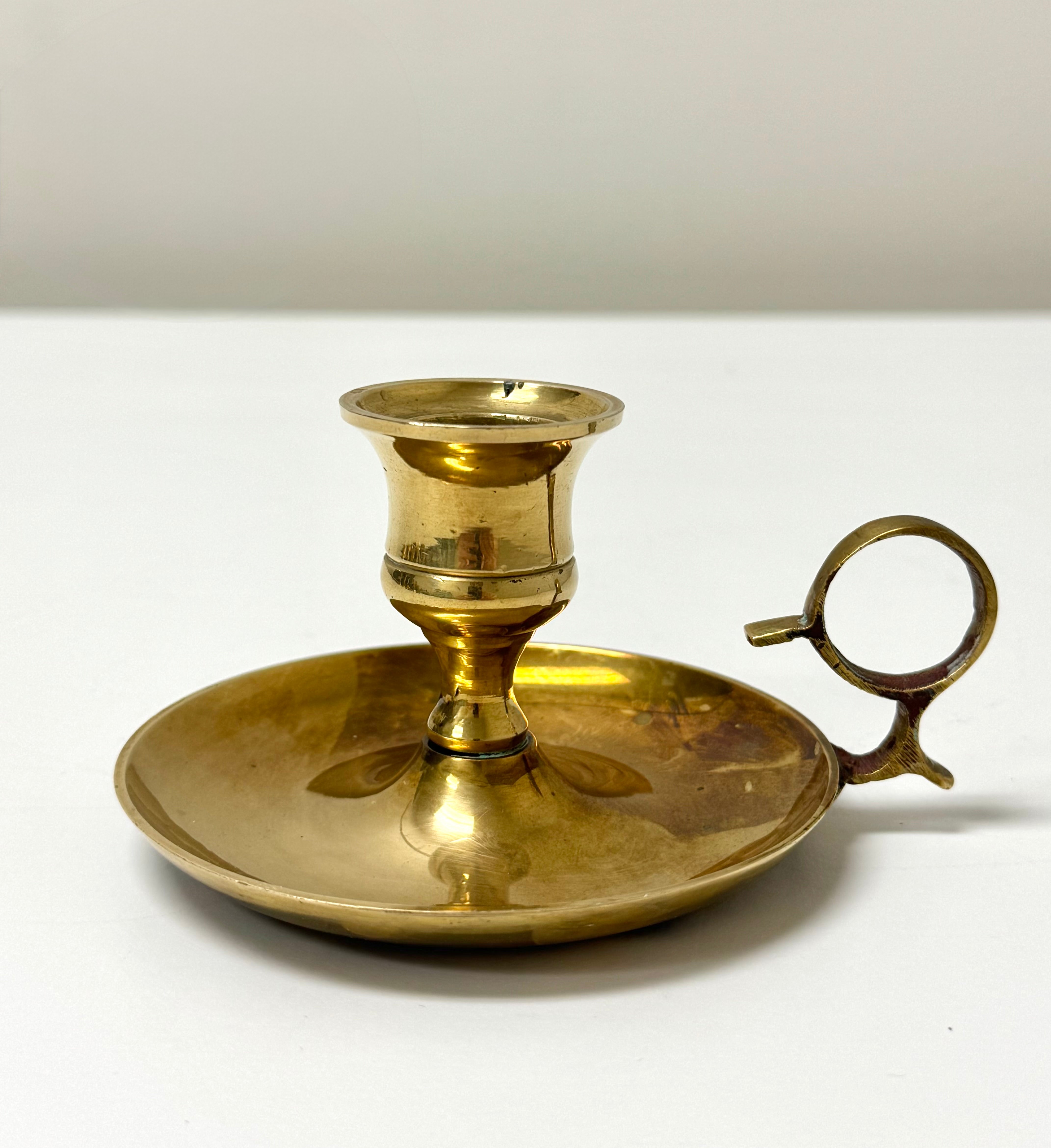 Vintage Aged Brass Chamber Candle Holder