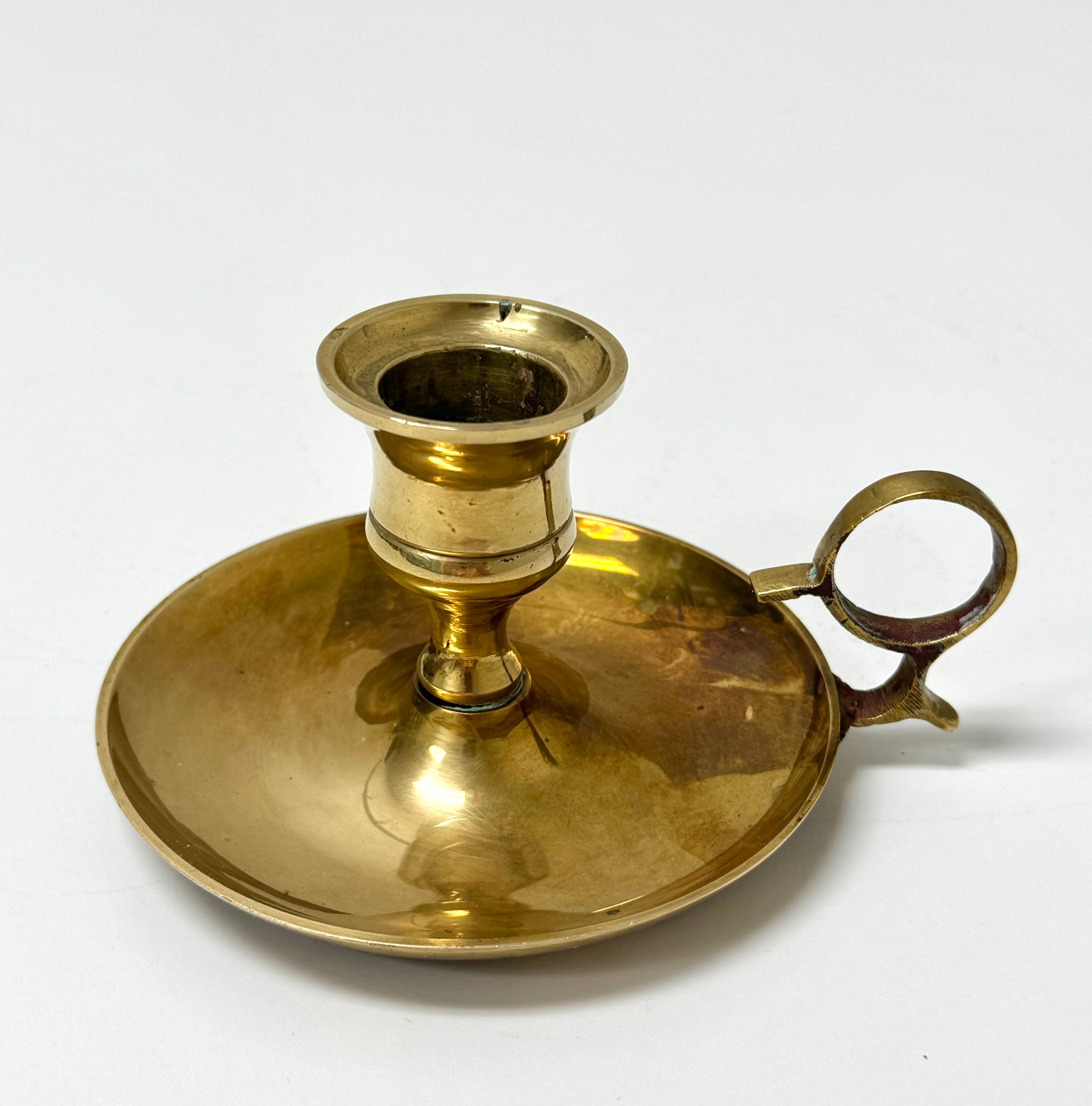 Vintage Aged Brass Chamber Candle Holder